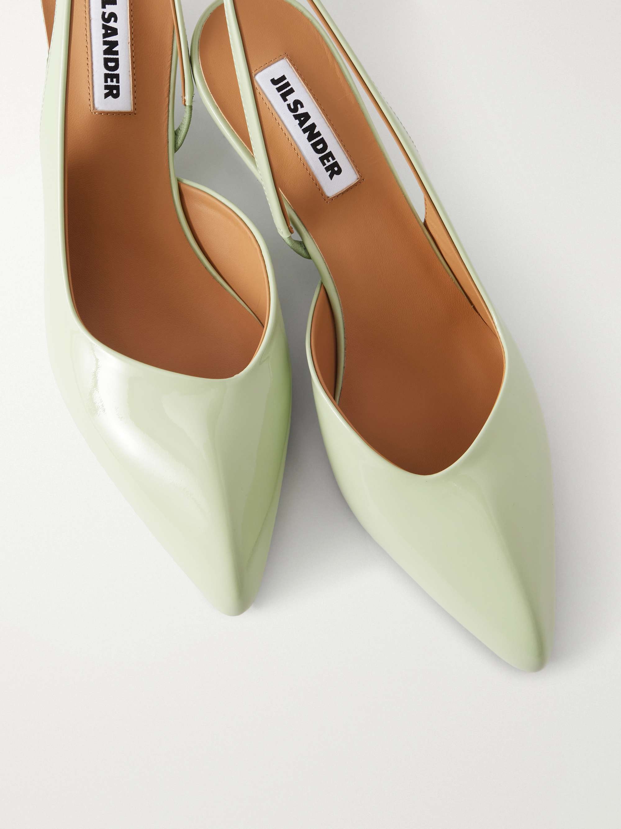 JIL SANDER Arc patent leather sandals | NET-A-PORTER