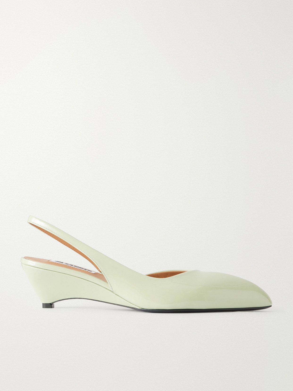 Jil Sander Arc Patent Leather Sandals In Green