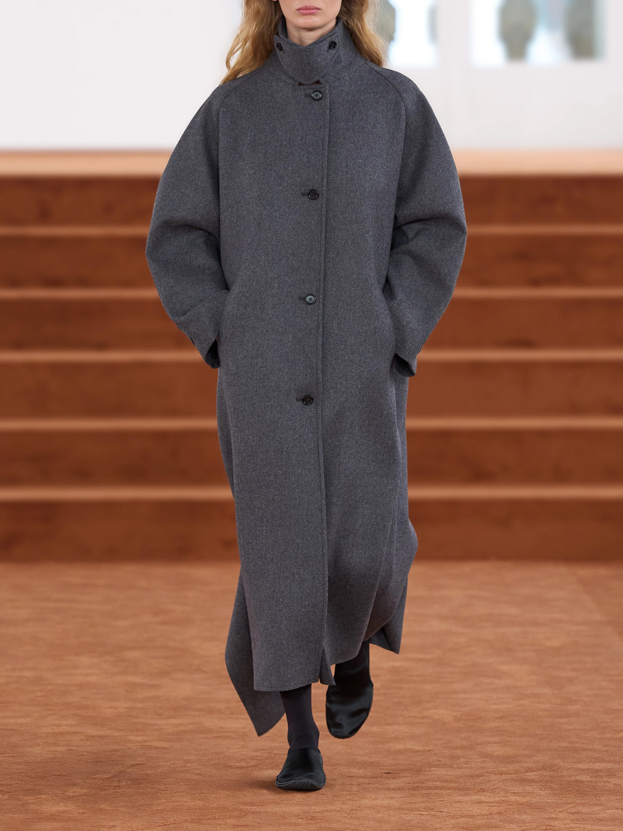 Jil Sander Wool-blend Coat In Gray