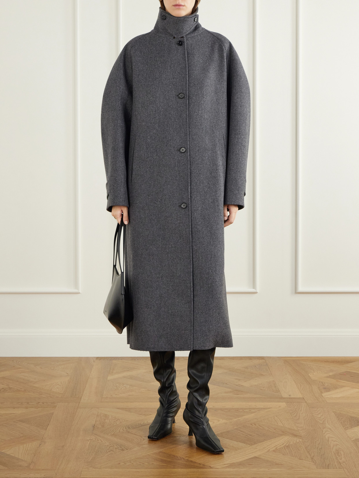 Jil Sander Wool-blend Coat In Gray