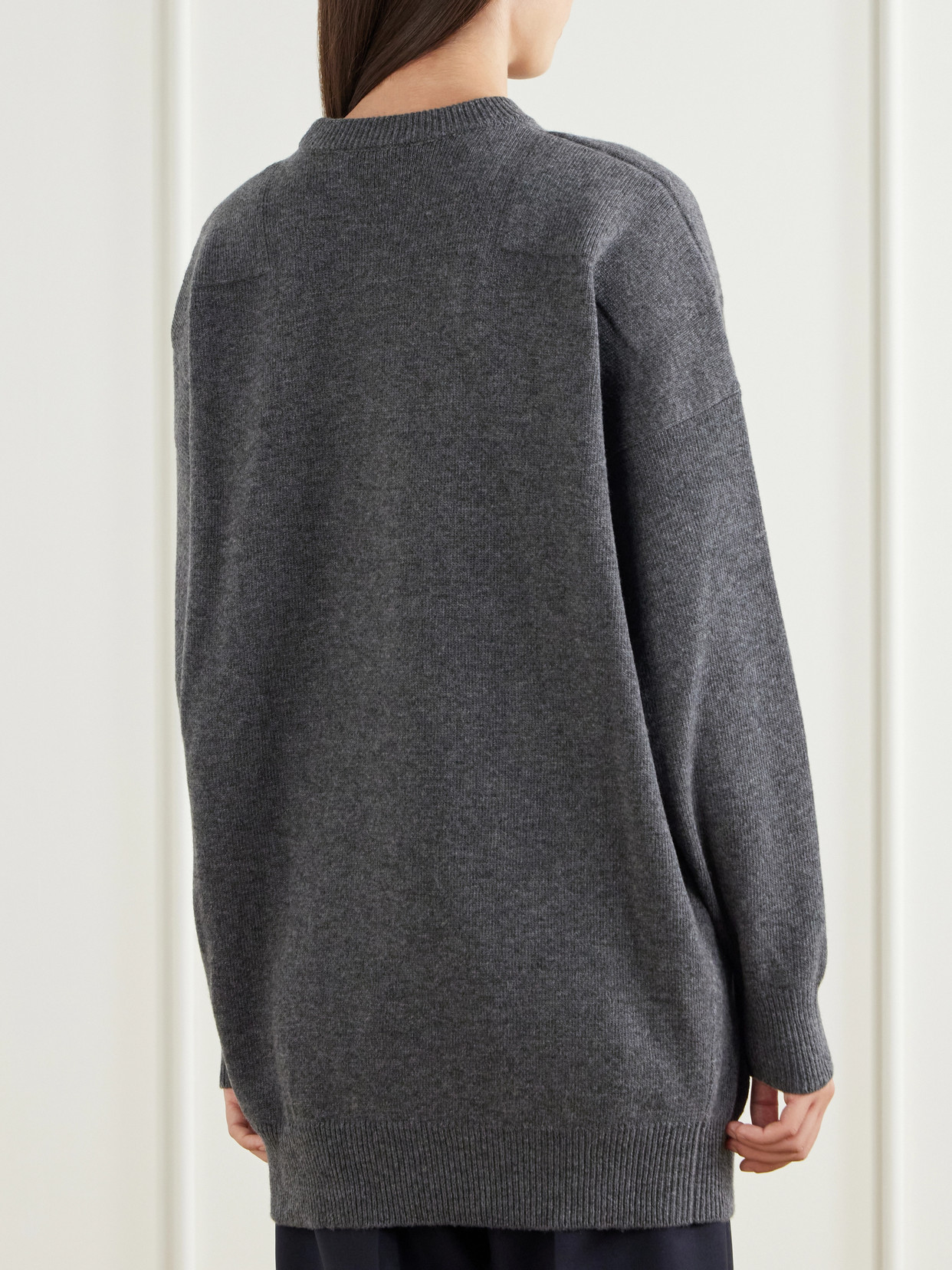Padded Wool-Blend Sweater