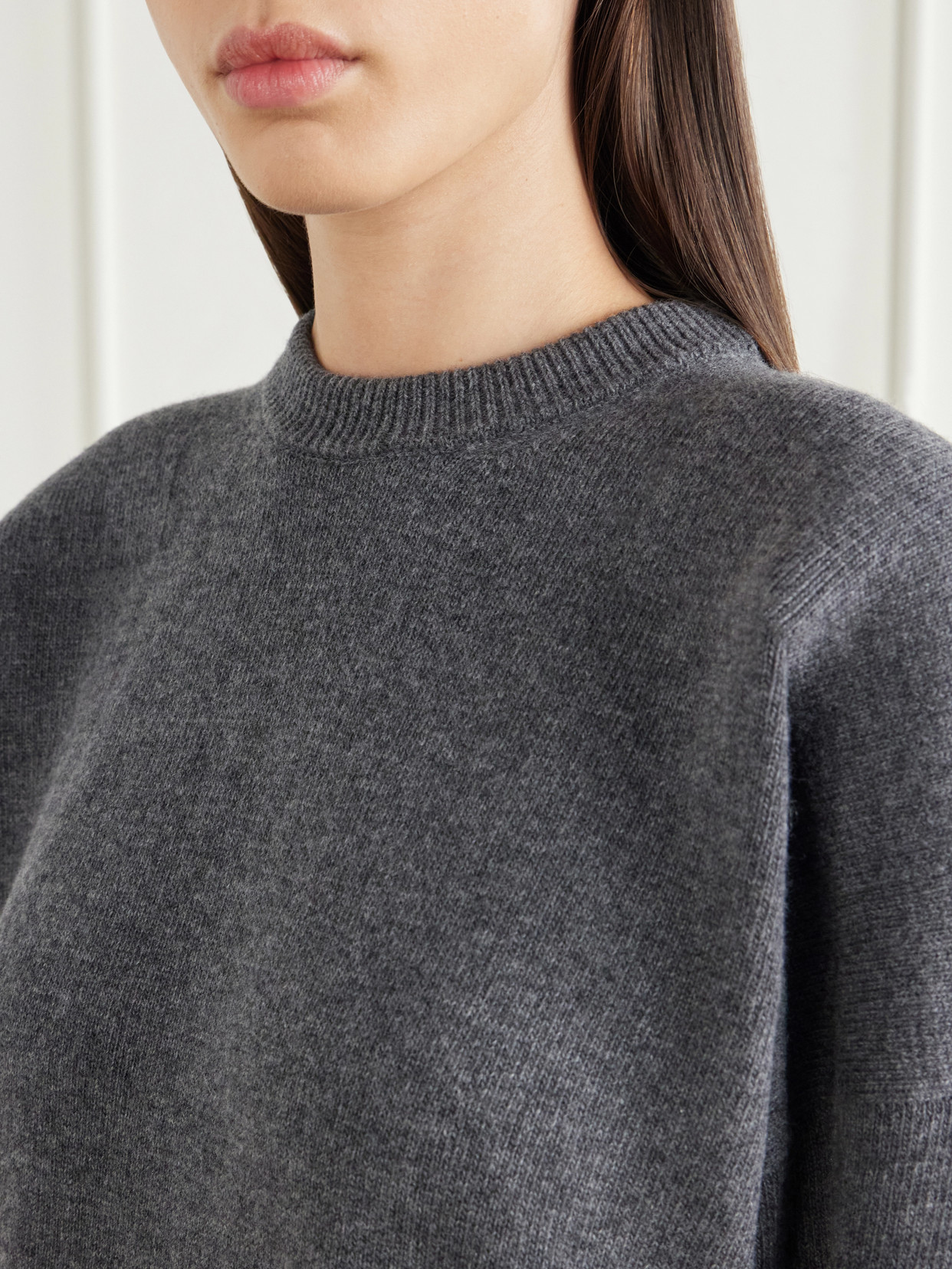 Padded Wool-Blend Sweater