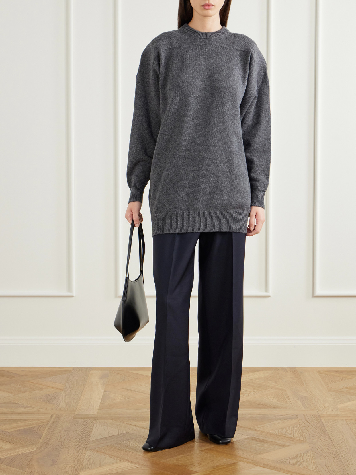 Padded Wool-Blend Sweater