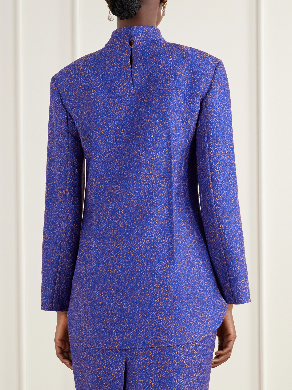 Darted Tweed Blouse