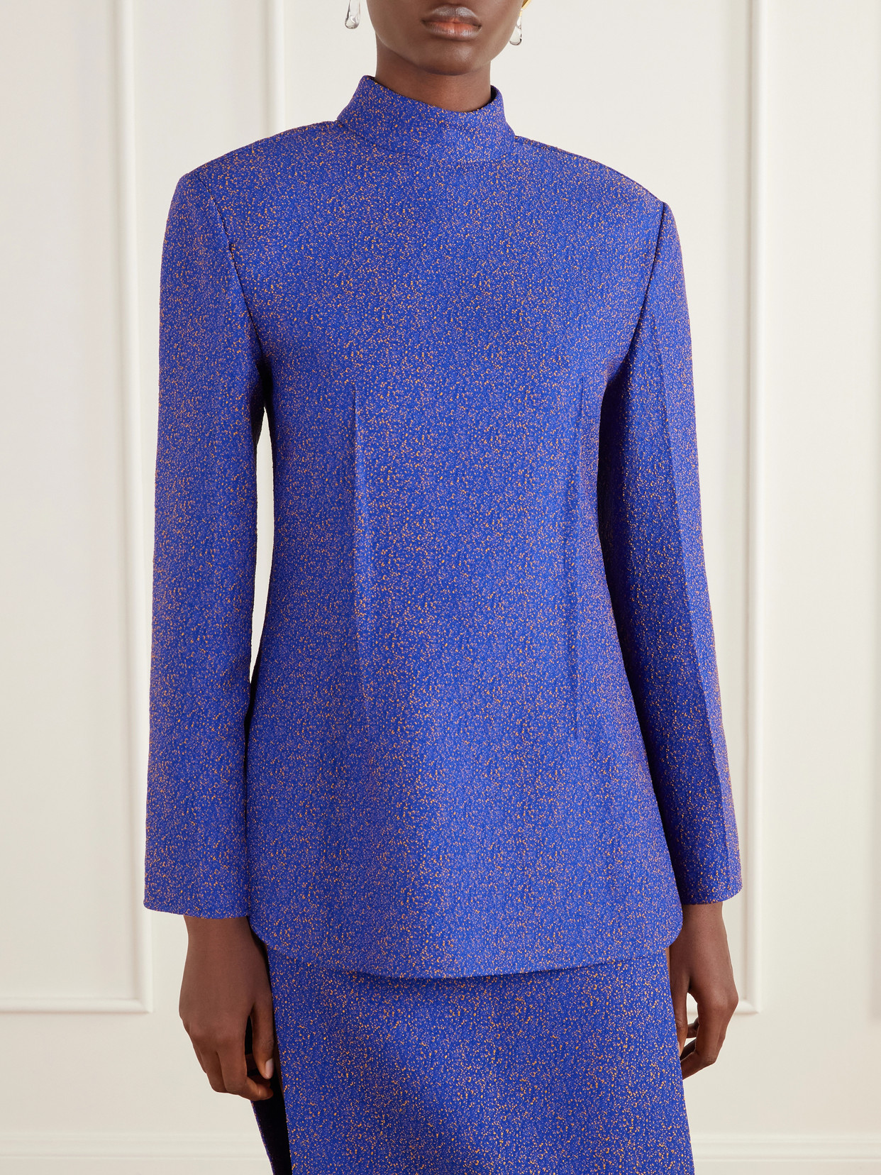 Darted Tweed Blouse