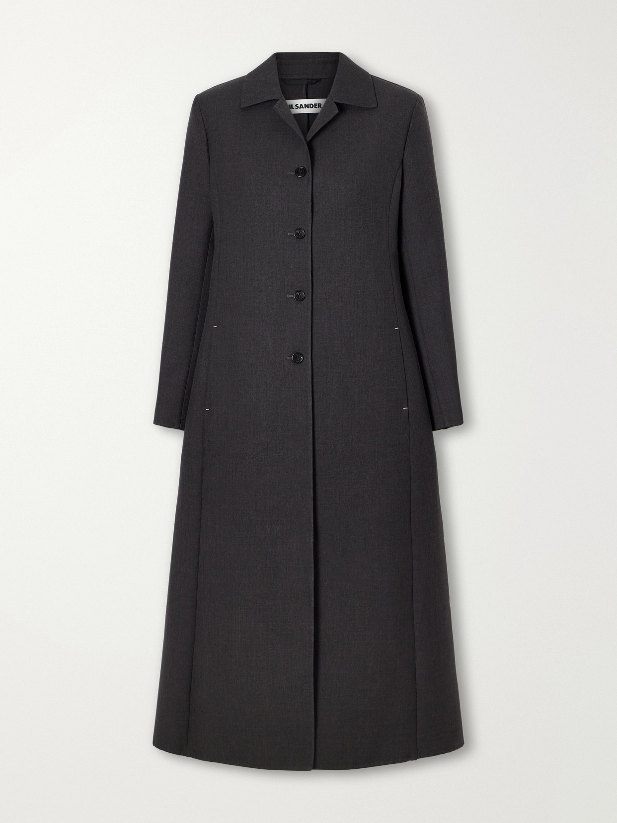 Jil Sander Wool And Silk-blend Coat In Gray