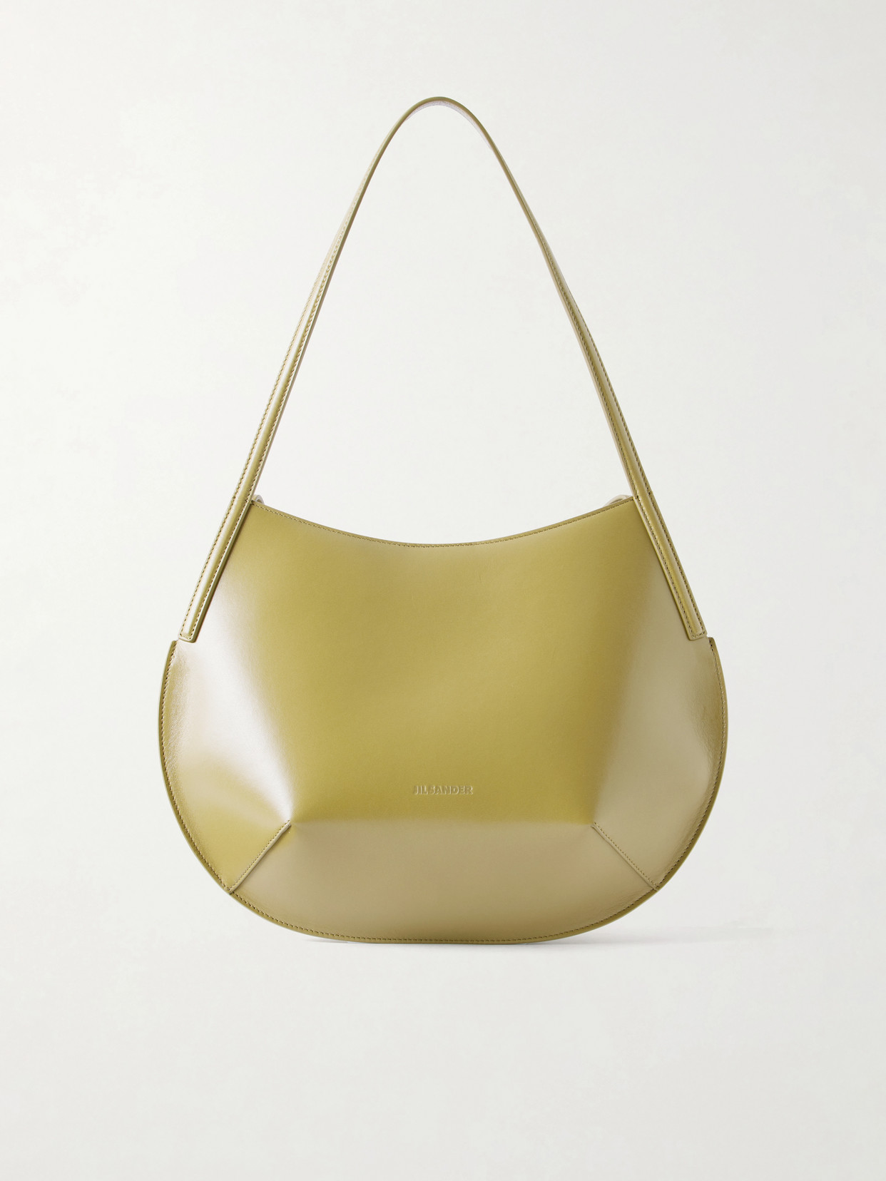 Jil Sander Kante Leather Shoulder Bag In Yellow
