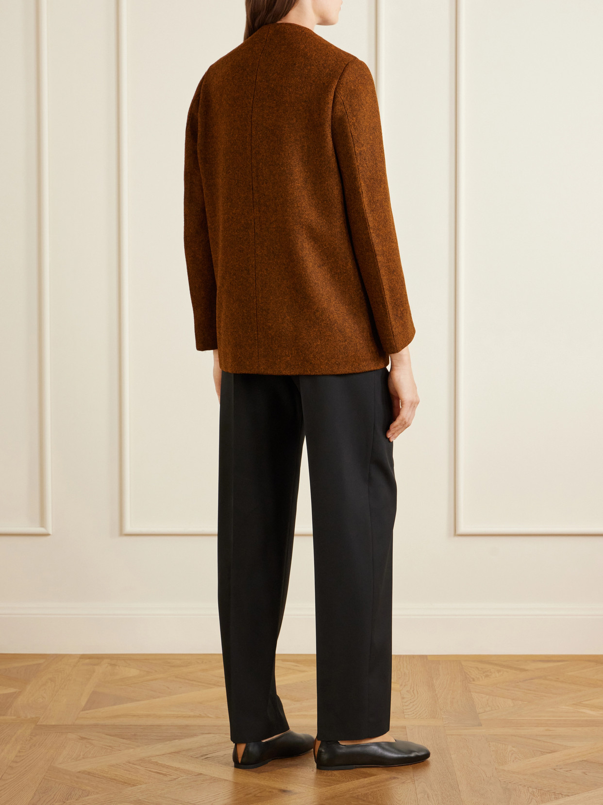 Jil Sander Mélange Wool Jacket In Brown