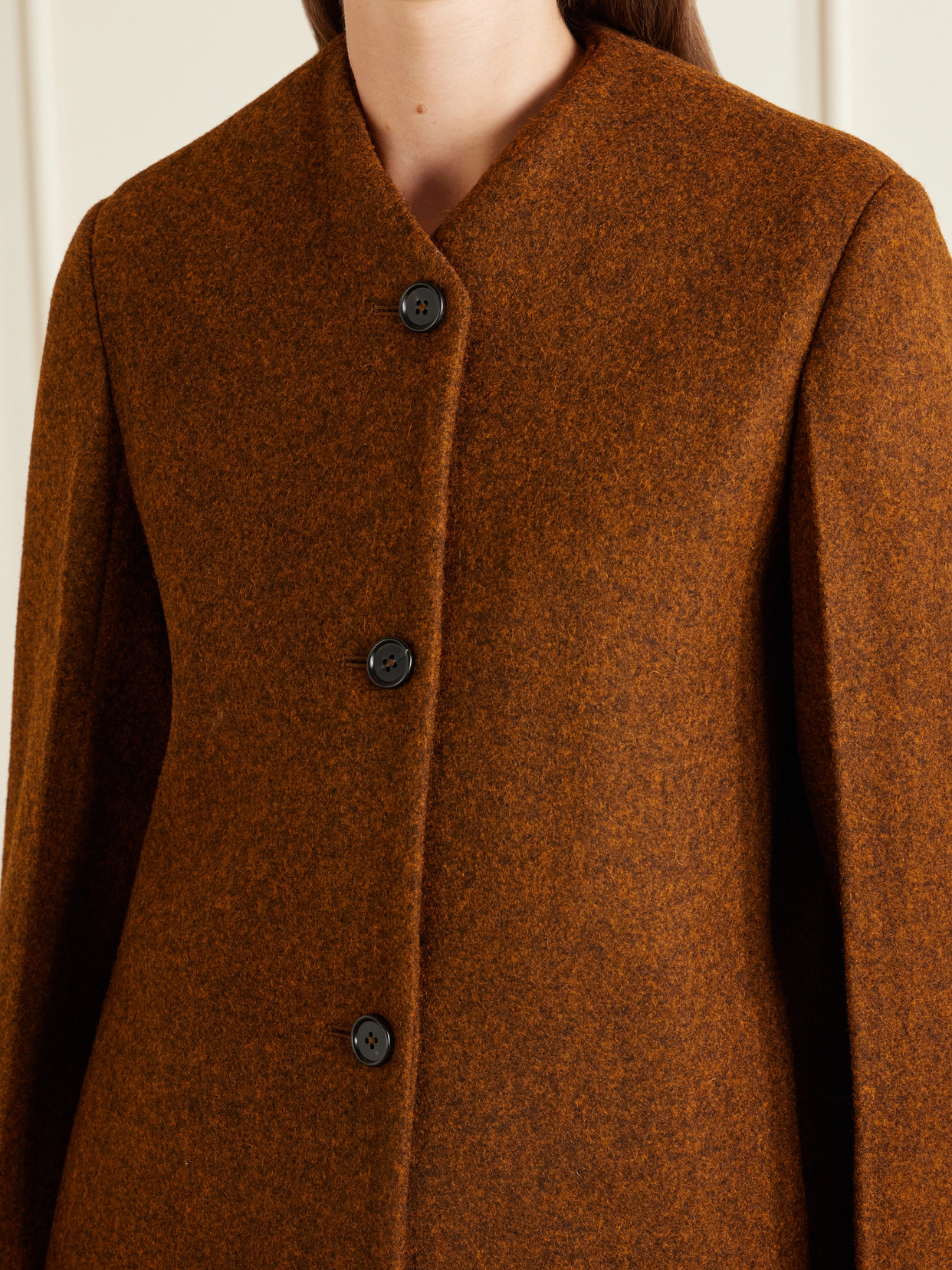 Jil Sander Mélange Wool Jacket In Brown