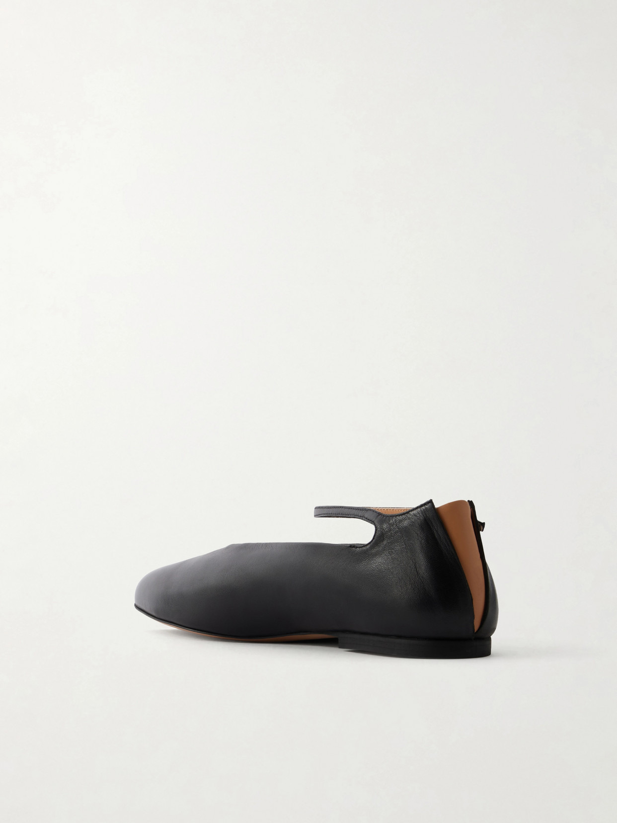 Jil Sander Elyss Leather Ballet Flats In Black