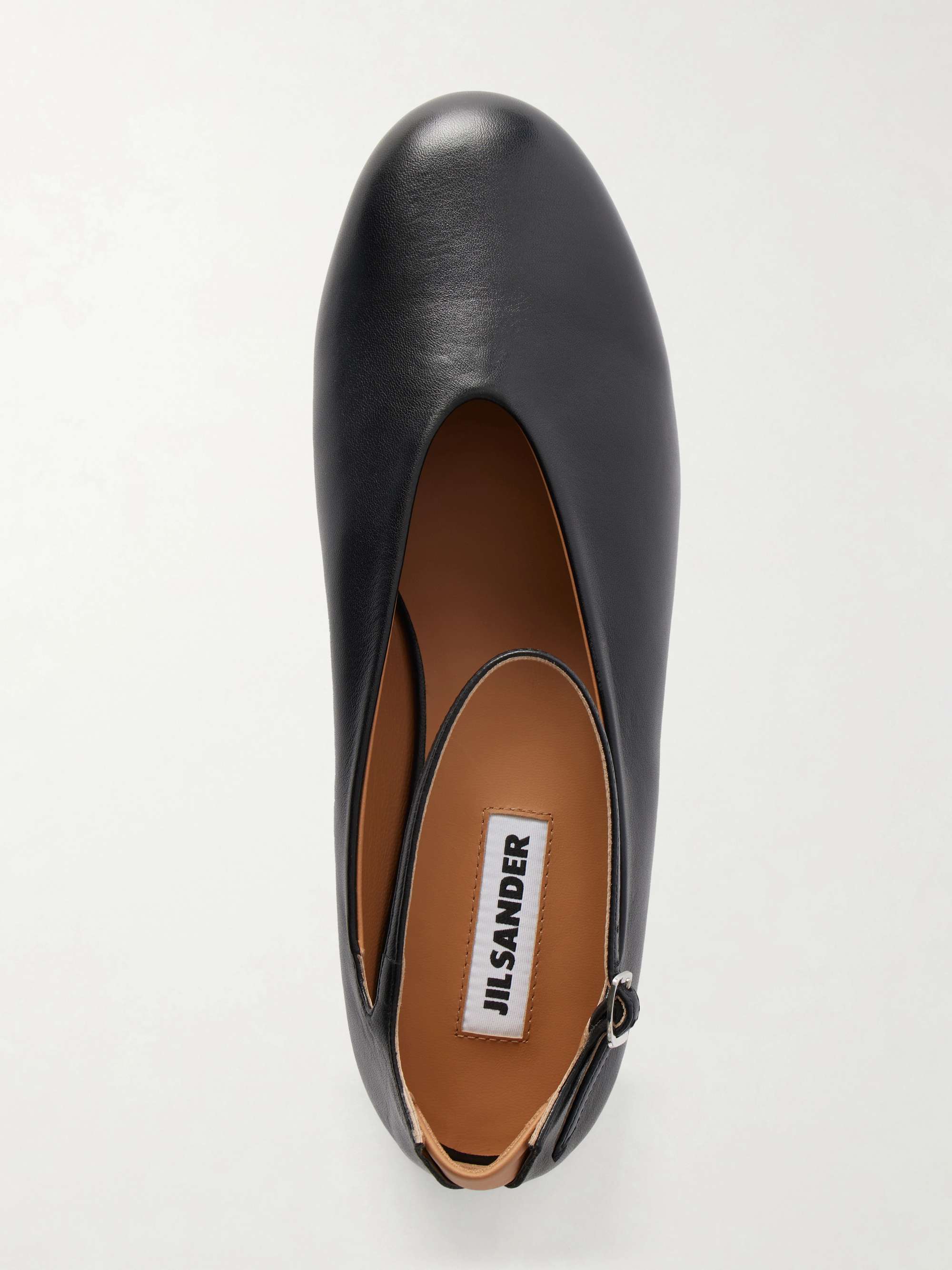 JIL SANDER Elyss leather ballet flats | NET-A-PORTER
