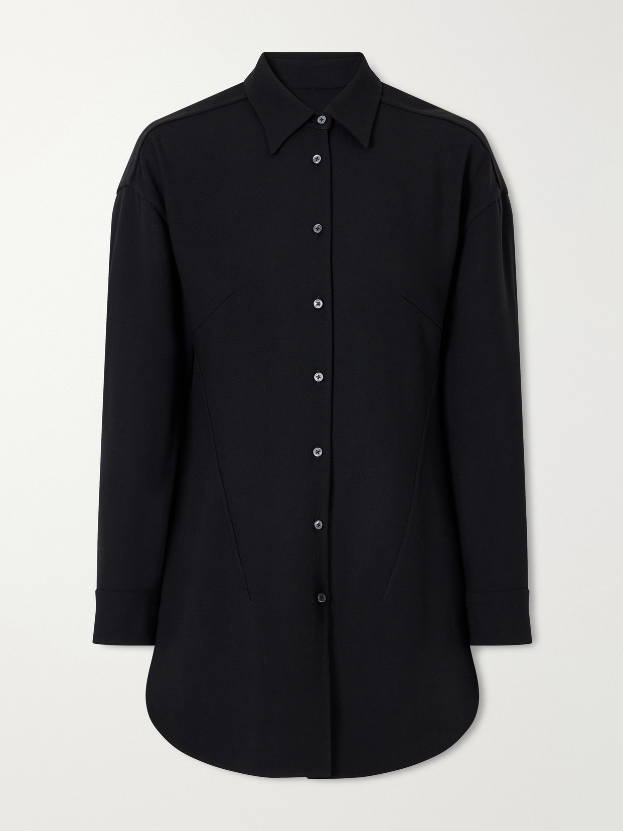 Jil Sander Wool-blend Twill Shirt In Black