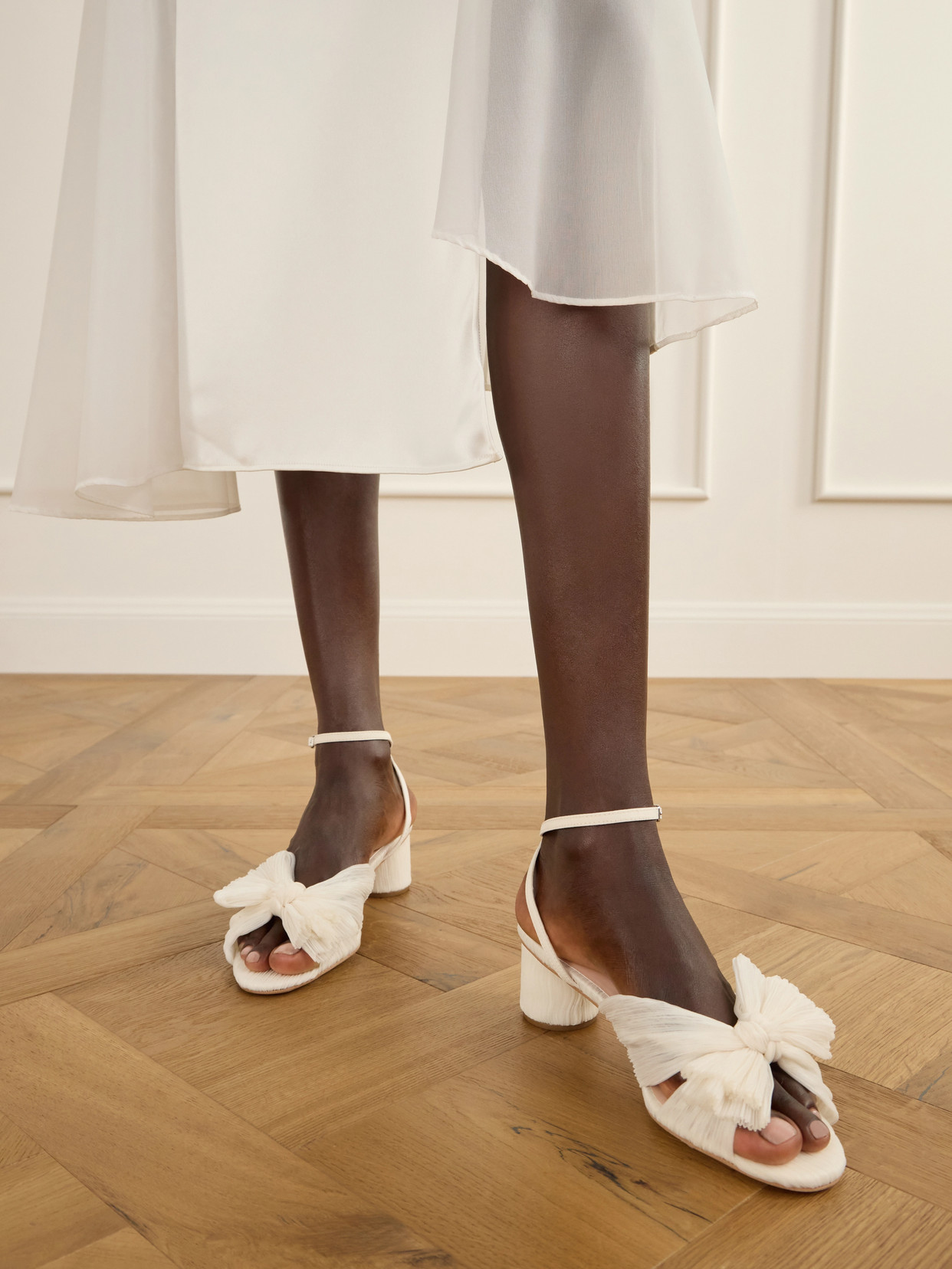 Dahlia Bow-Detailed Organza Sandals