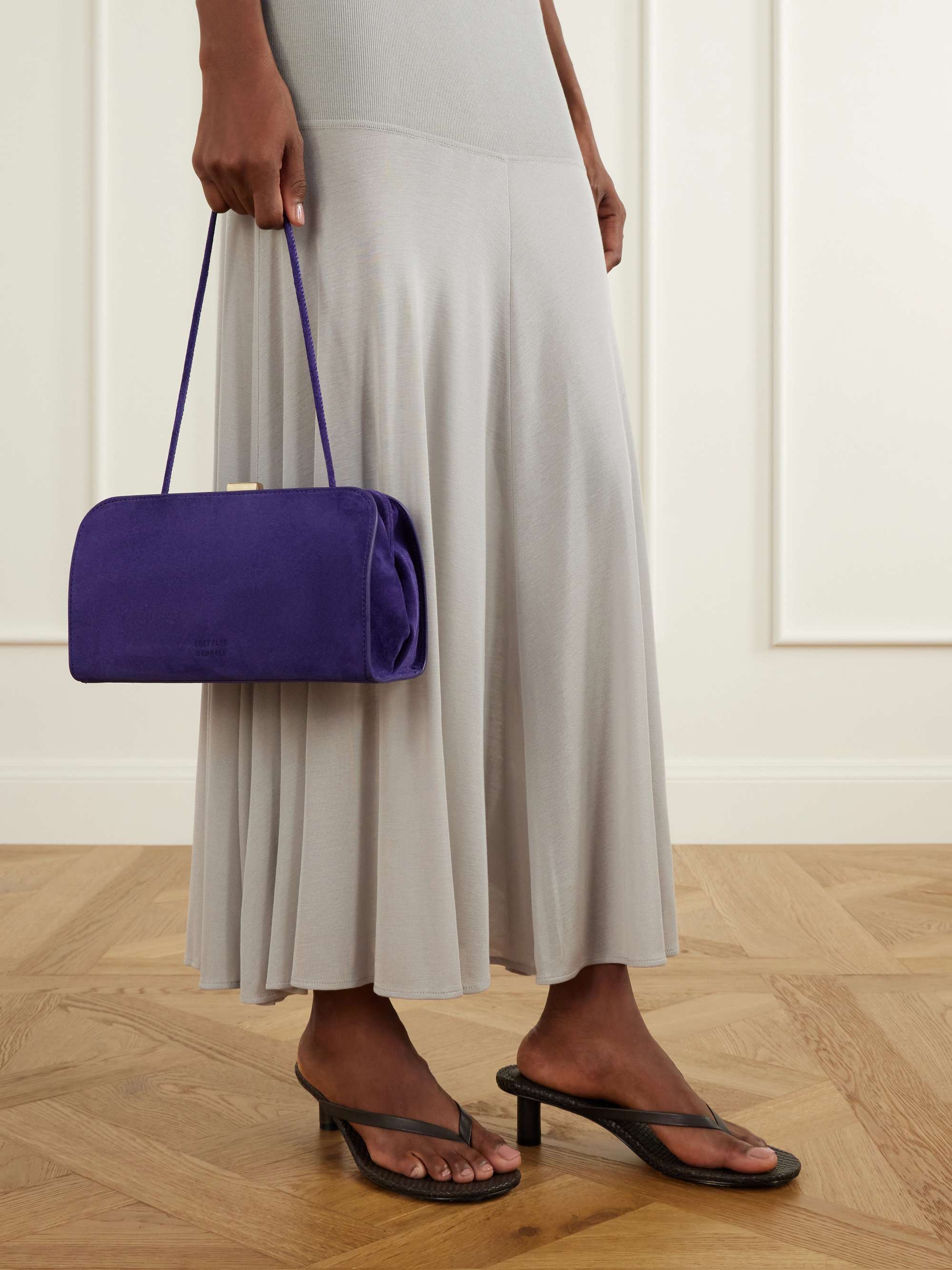 LOEFFLER RANDALL Zella suede clutch | NET-A-PORTER