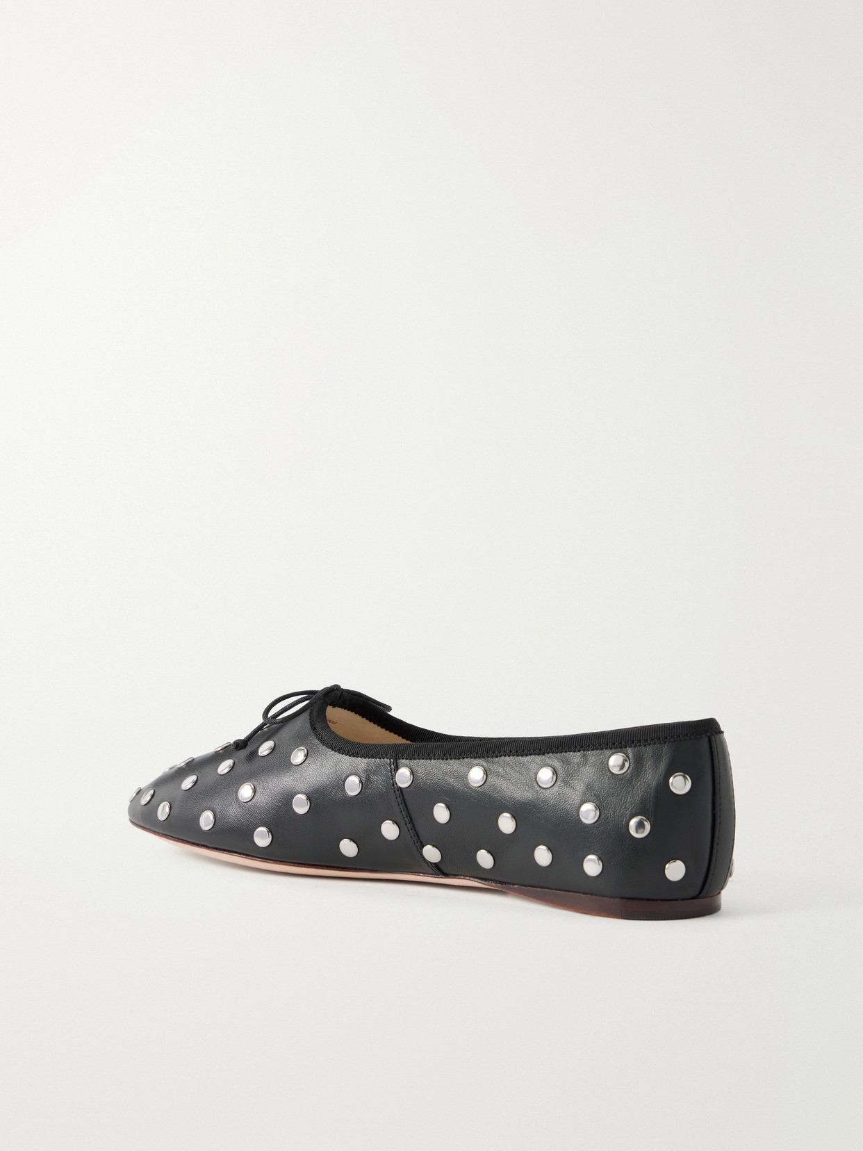Landon Bow-Detailed Studded Ballet Flats