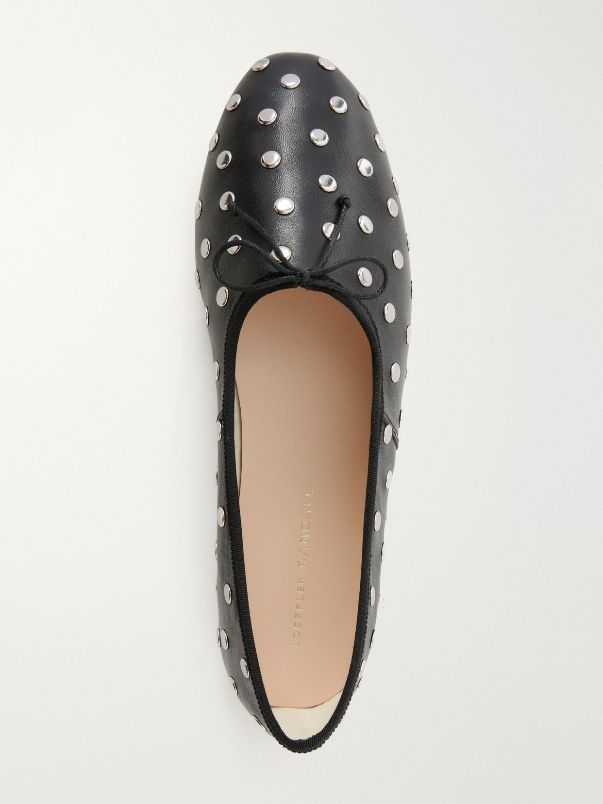 Landon Bow-Detailed Studded Ballet Flats