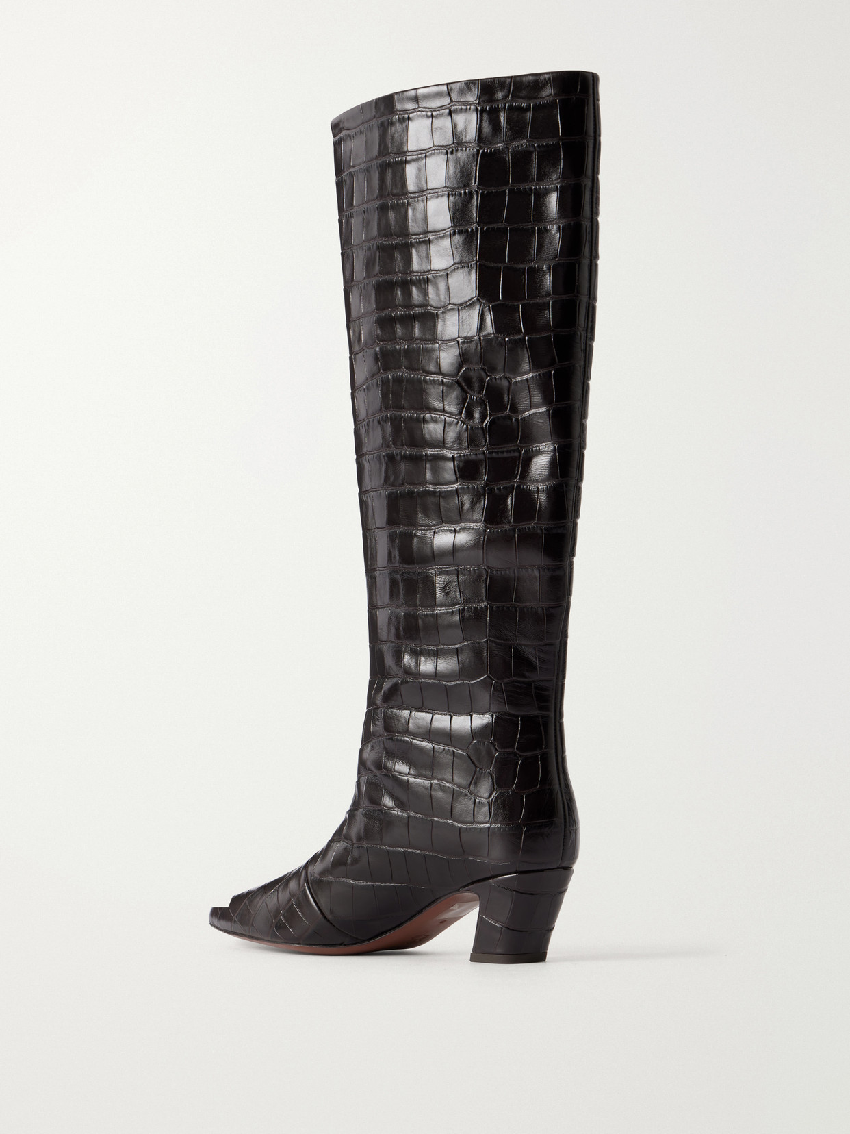 Marley Croc-Effect Leather Knee Boots