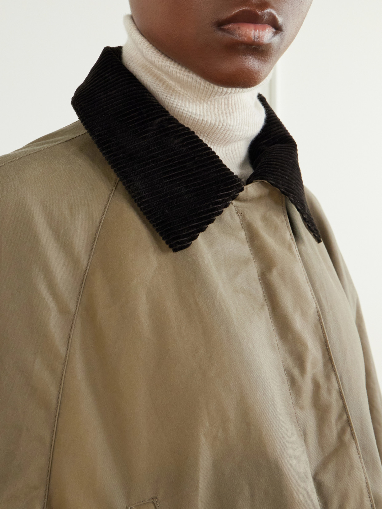 Country Corduroy-Trimmed Organic Cotton-Canvas Jacket