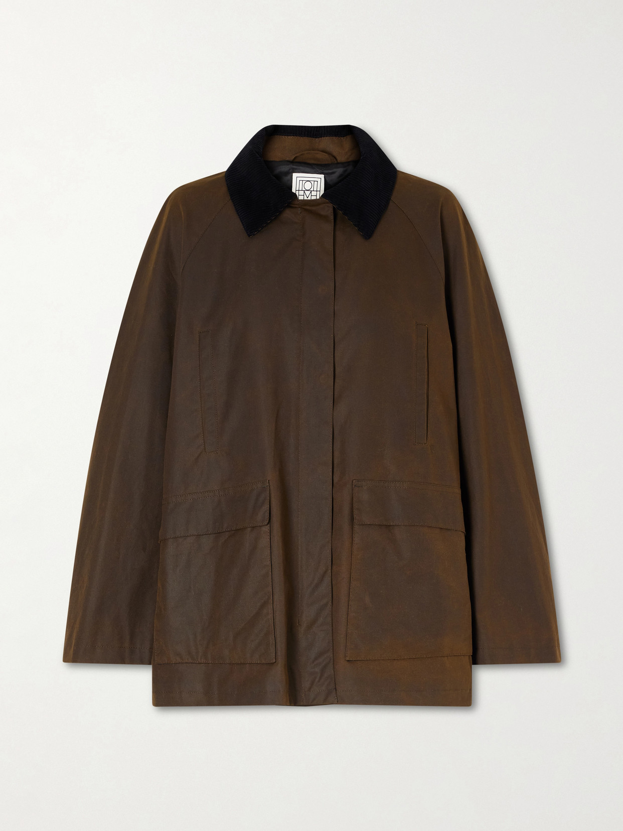 Totême Corduroy-trimmed Cotton-gabardine Jacket In Brown