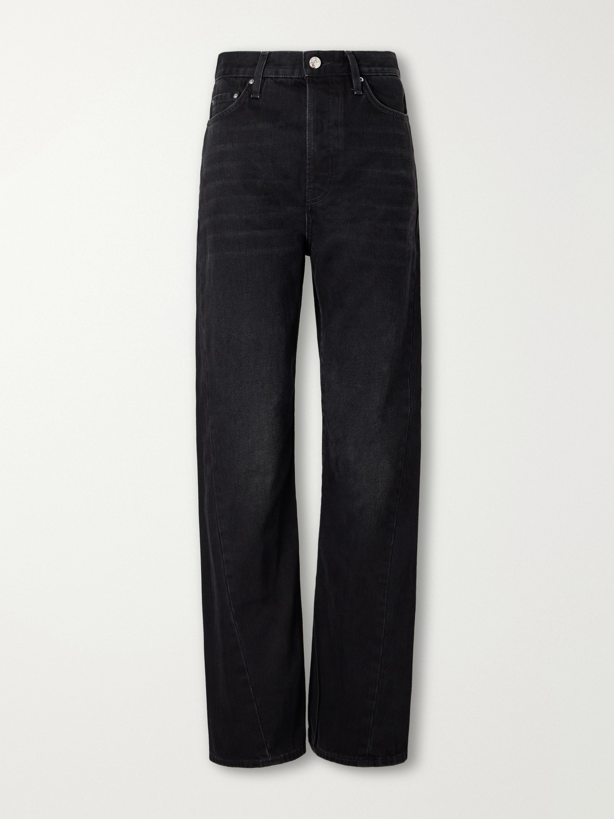 Totême Twisted Seam Mid-rise Straight-leg Jeans In Black