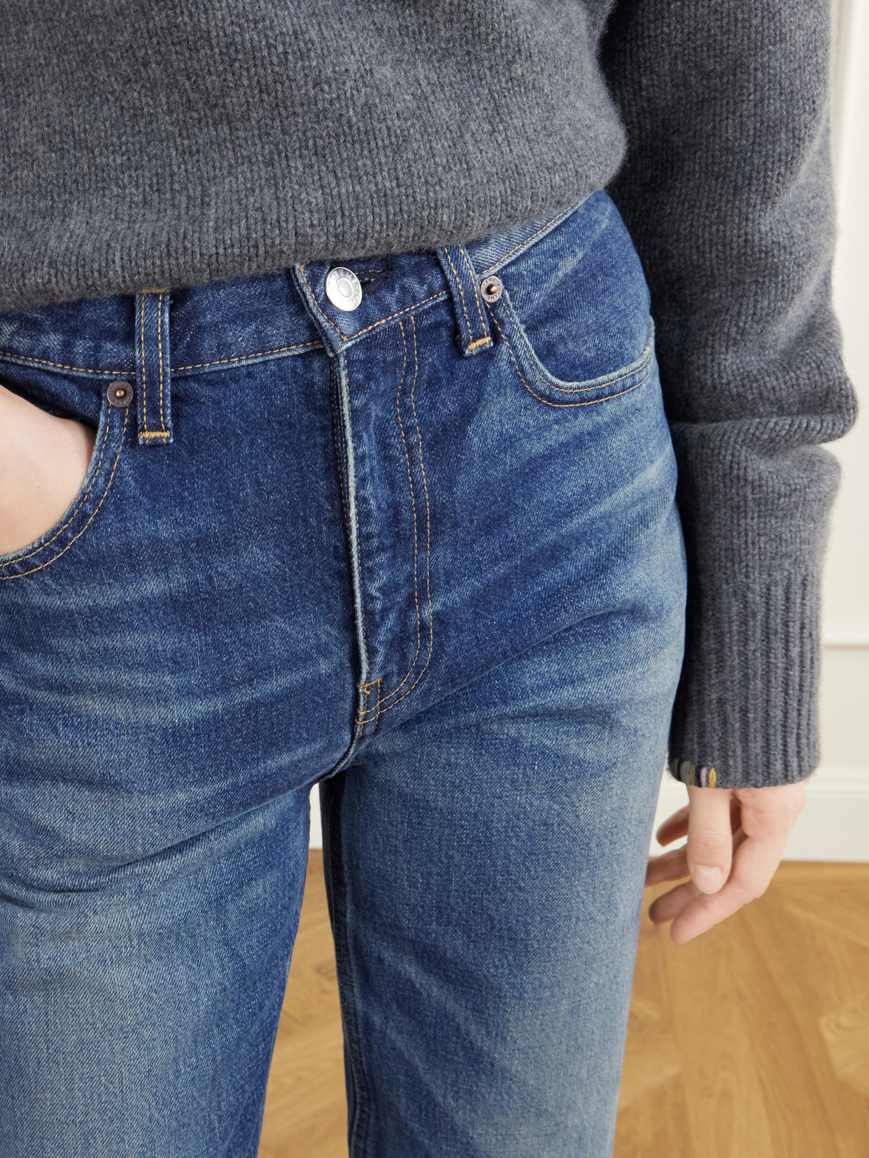 Mid-Rise Slim-Leg Jeans
