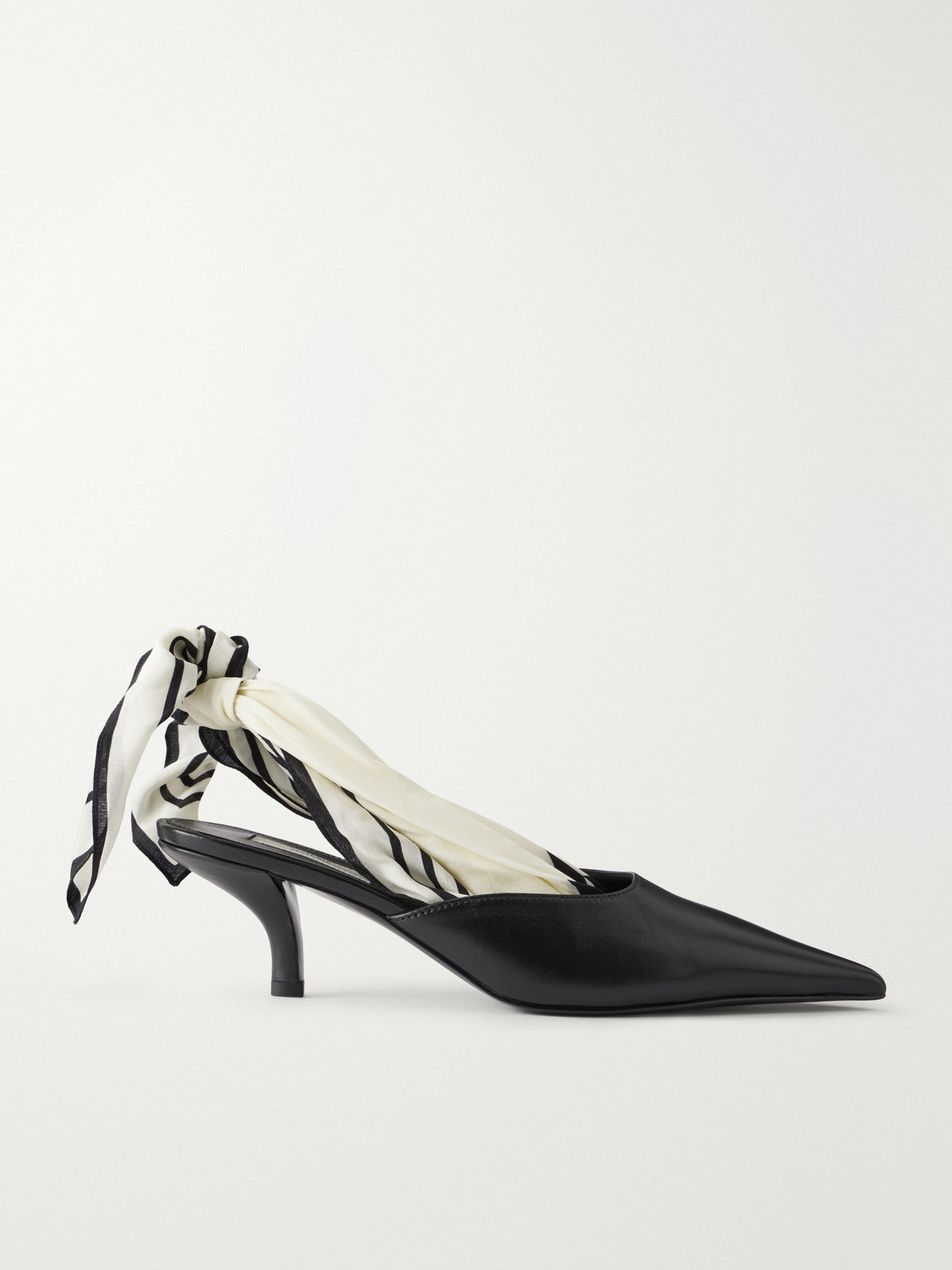 Totême 55 Leather Slingback Pumps In Black