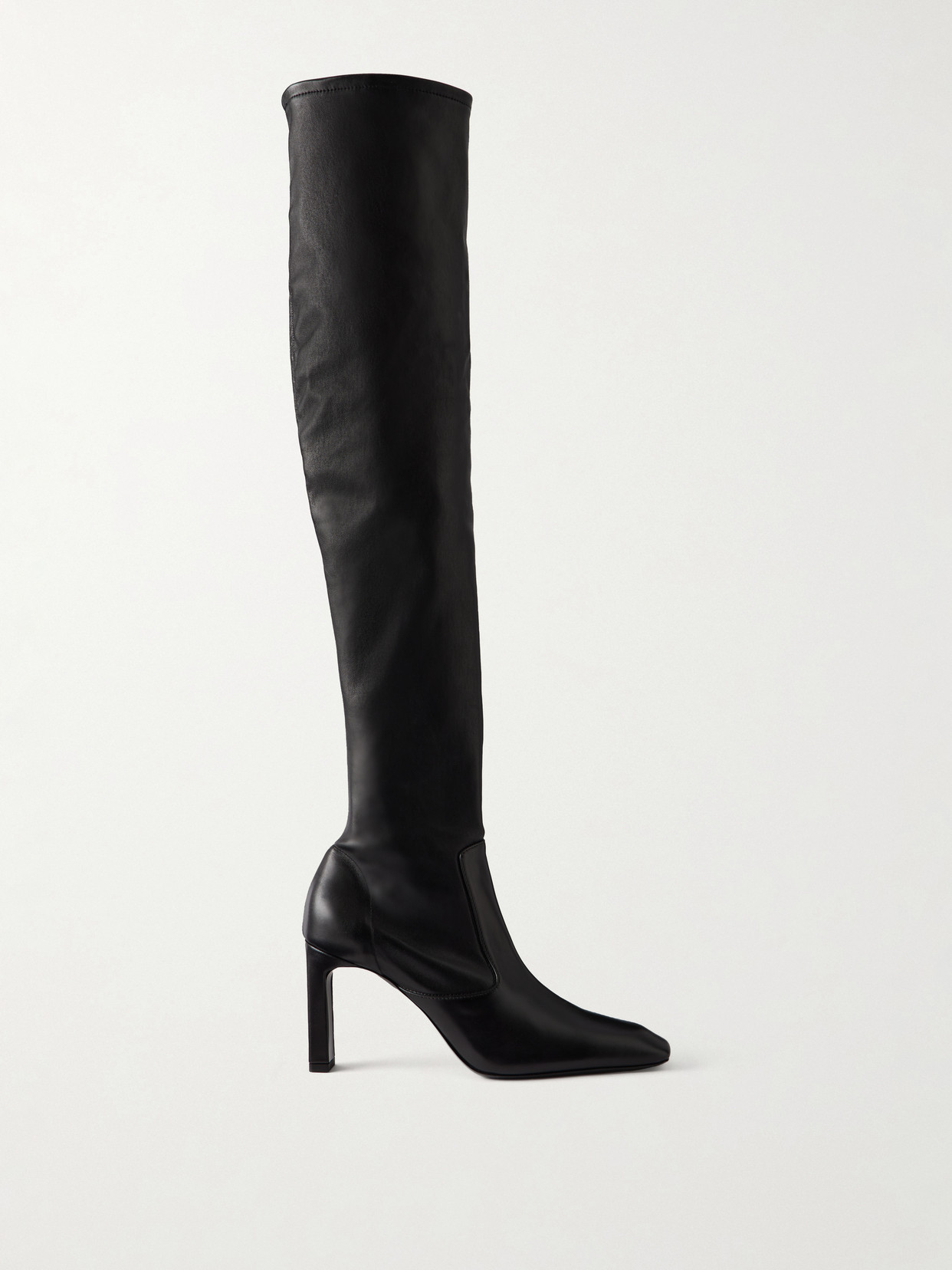 Totême 85 Leather Knee Boots In Black