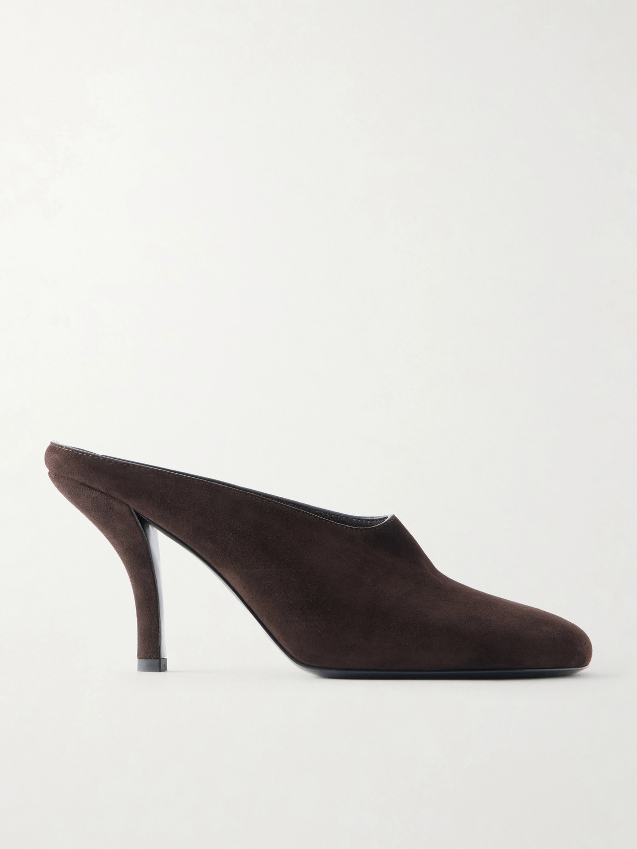 Totême Contour Suede Mules In Brown