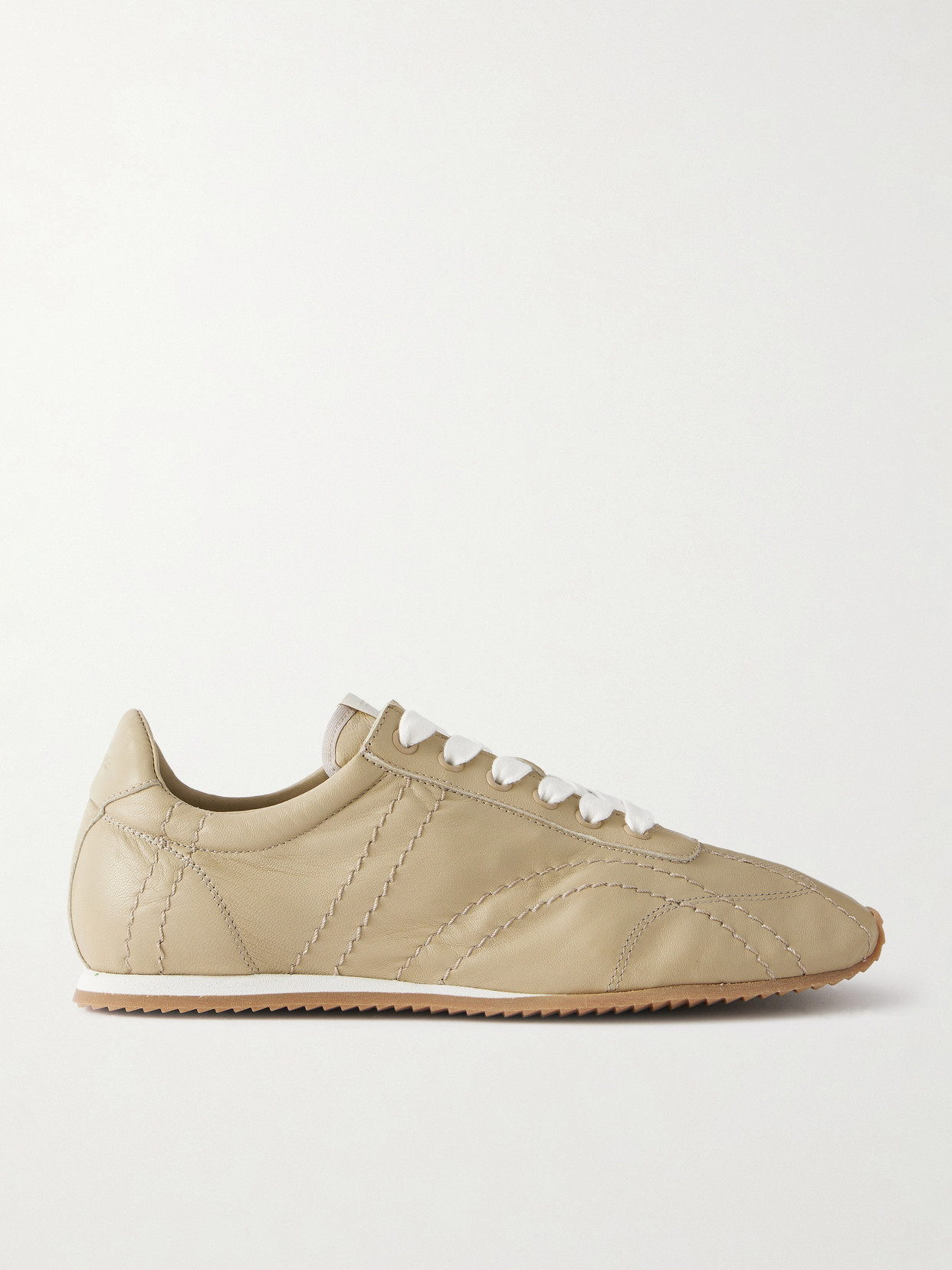 Totême Flex Leather Sneakers In Neutrals