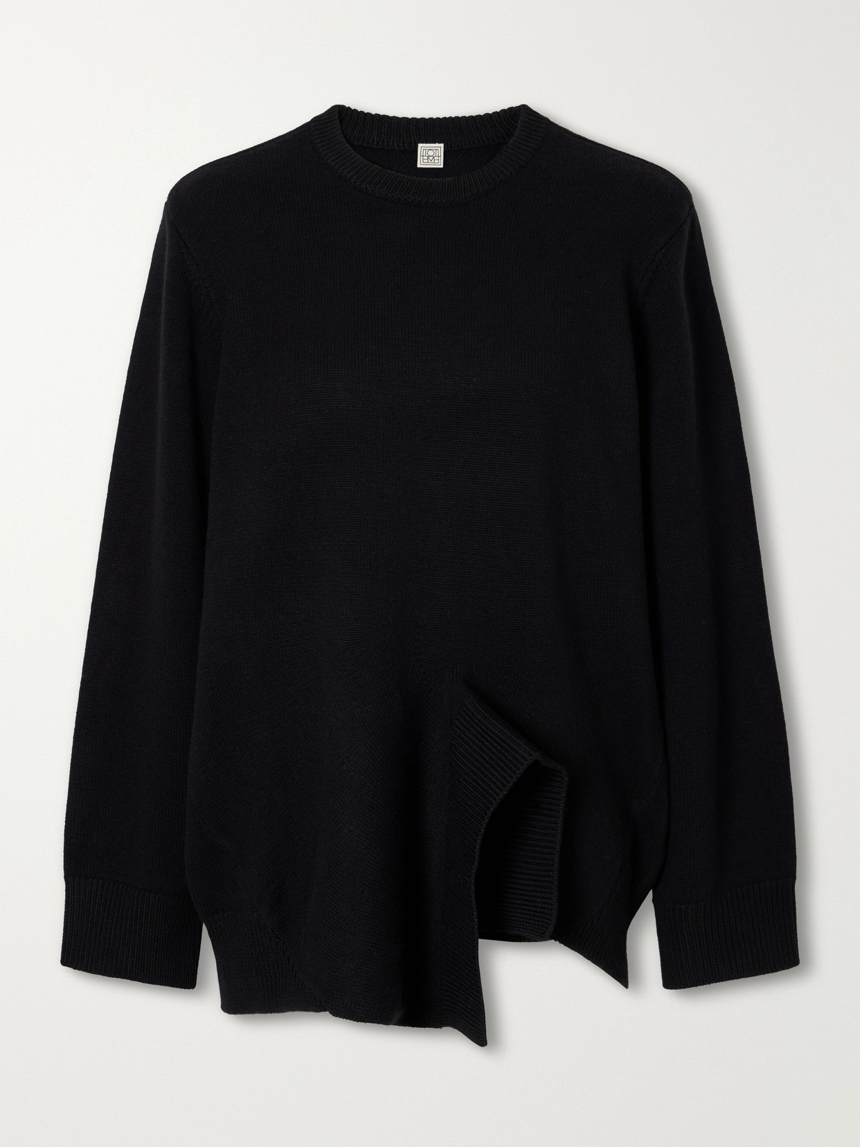 Asymmetric Rib-Trimmed Merino Wool, Cashmere And Cotton-Blend Sweater