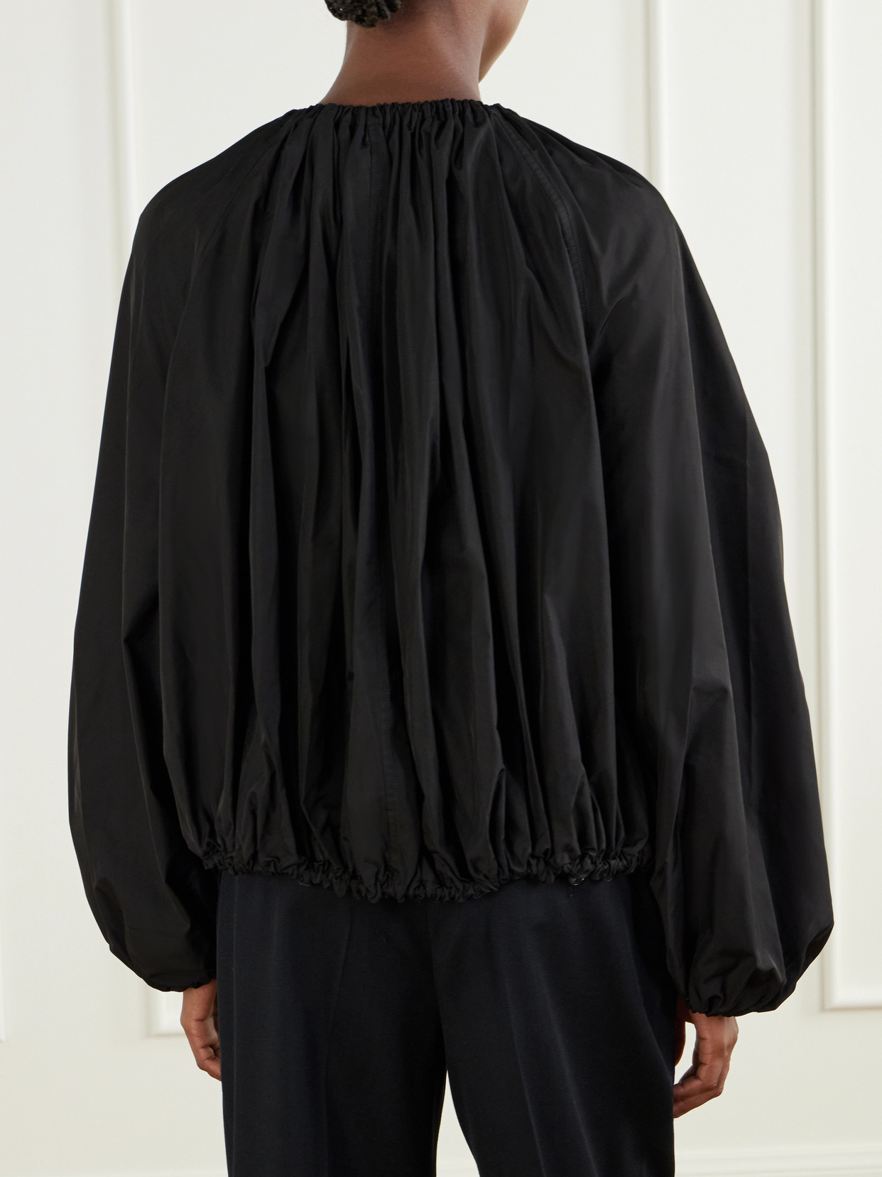 Totême Gathered Shell Jacket In Black