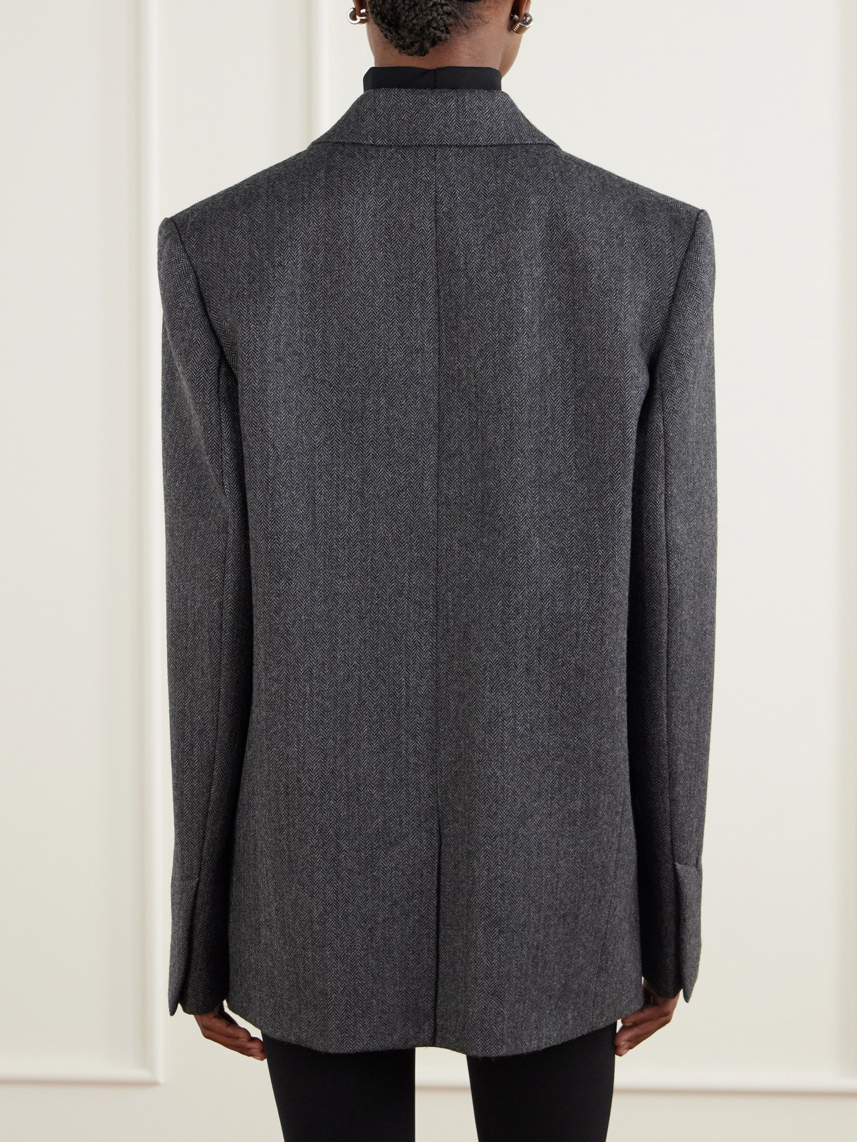 Totême Herringbone Wool Blazer In Gray