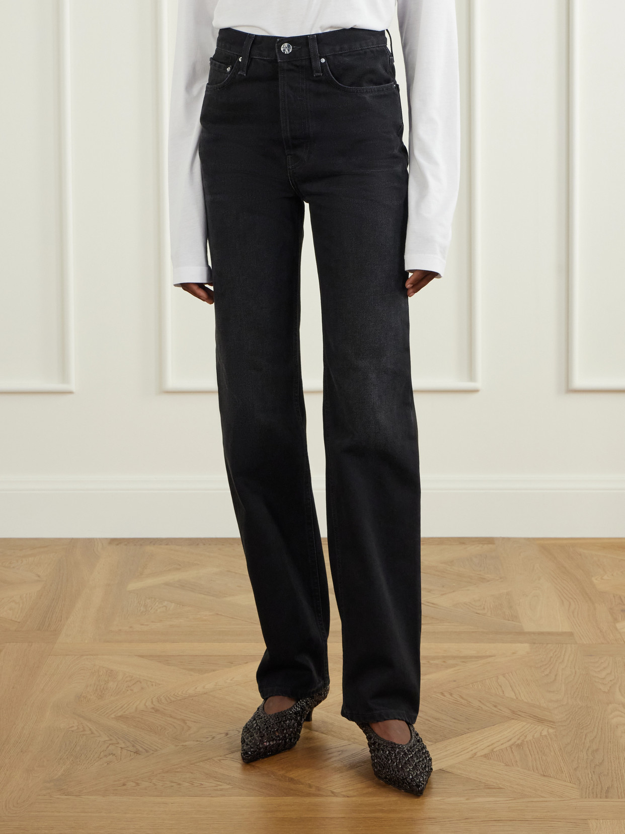 Classic Cut High-Rise Slim-Leg Jeans