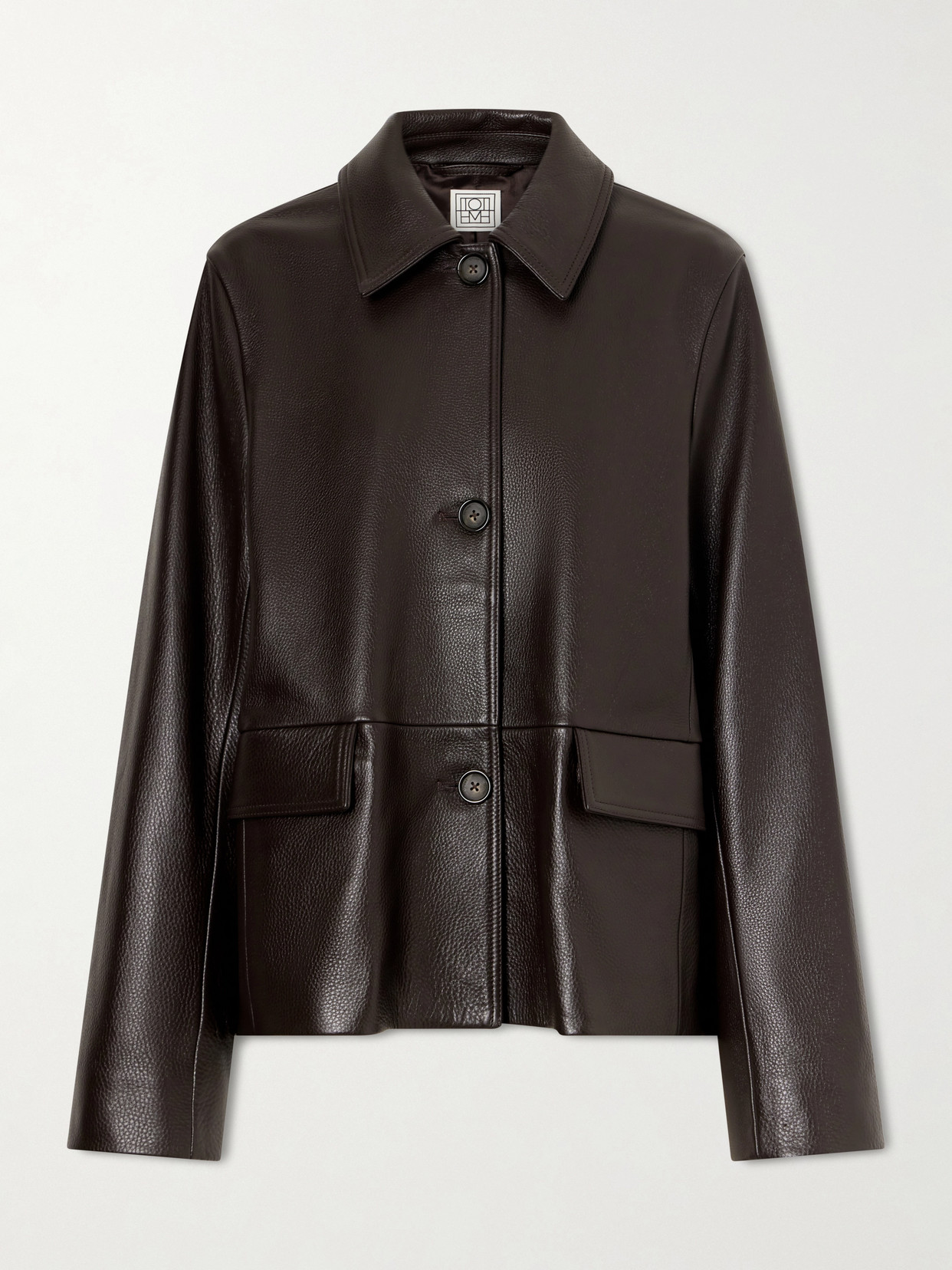 Totême Leather Jacket In Black
