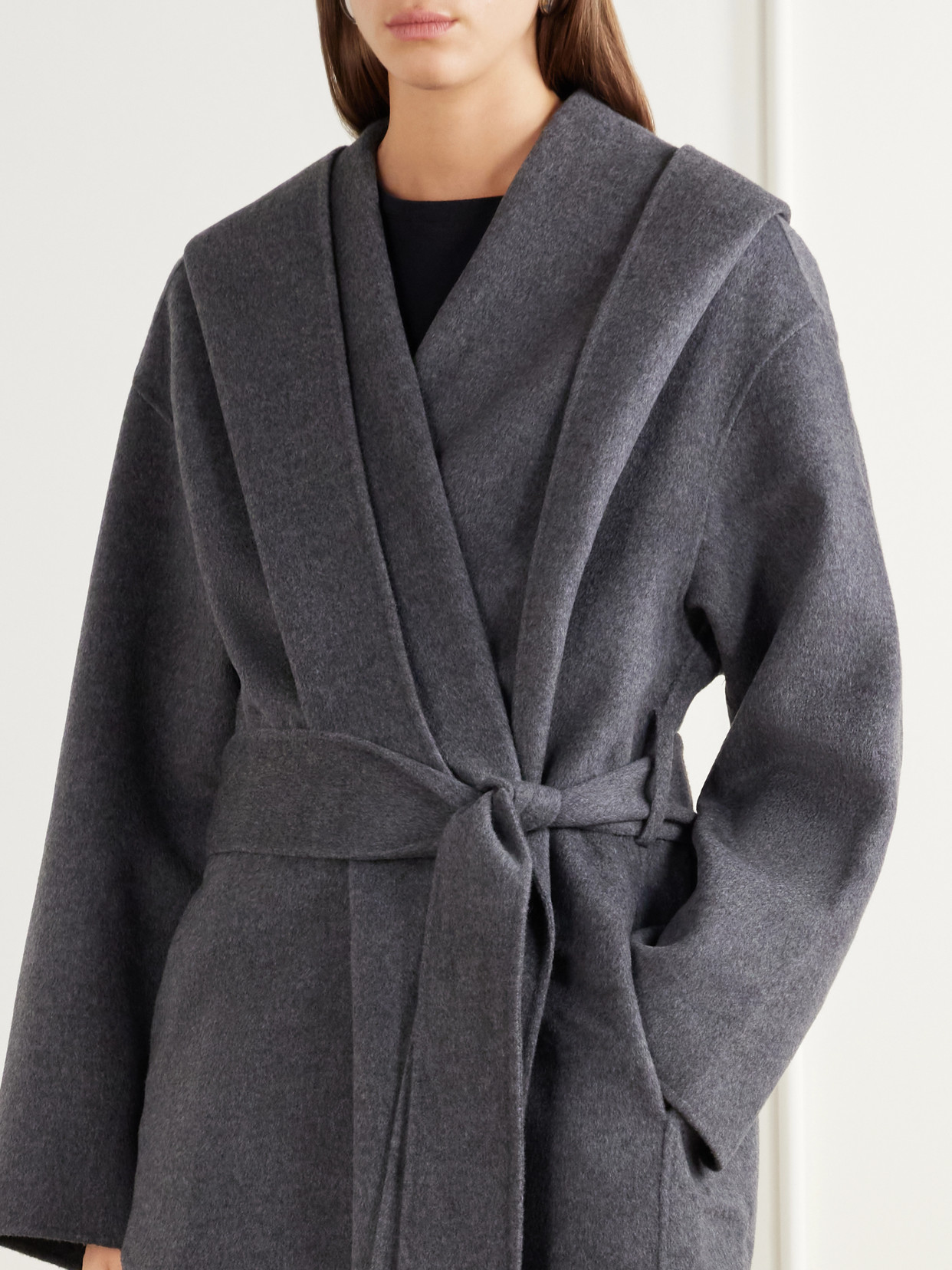 Belted Wool-Doublé Wrap Coat