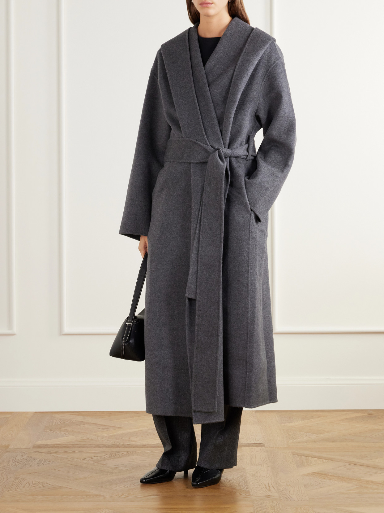 Belted Wool-Doublé Wrap Coat
