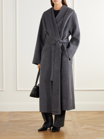 TOTEME Belted wool-doublé wrap coat