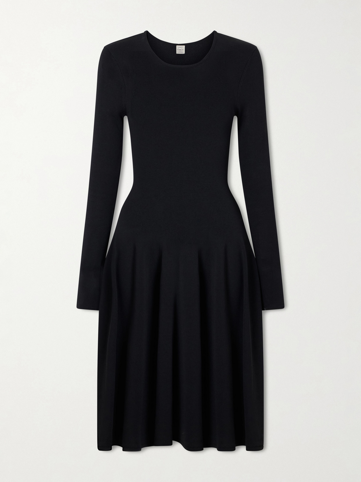 Totême Jersey Draped Midi Dress In Black