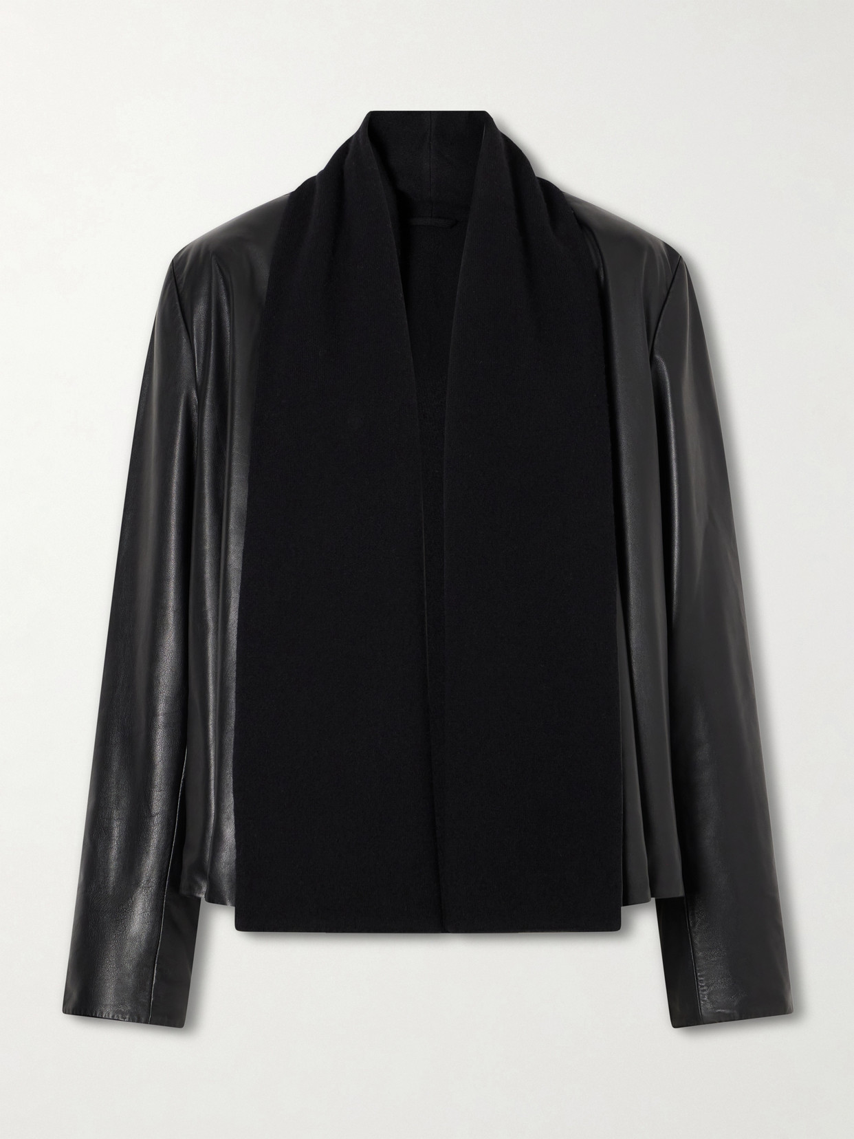Scarf-Detailed Wool-Trimmed Jacket