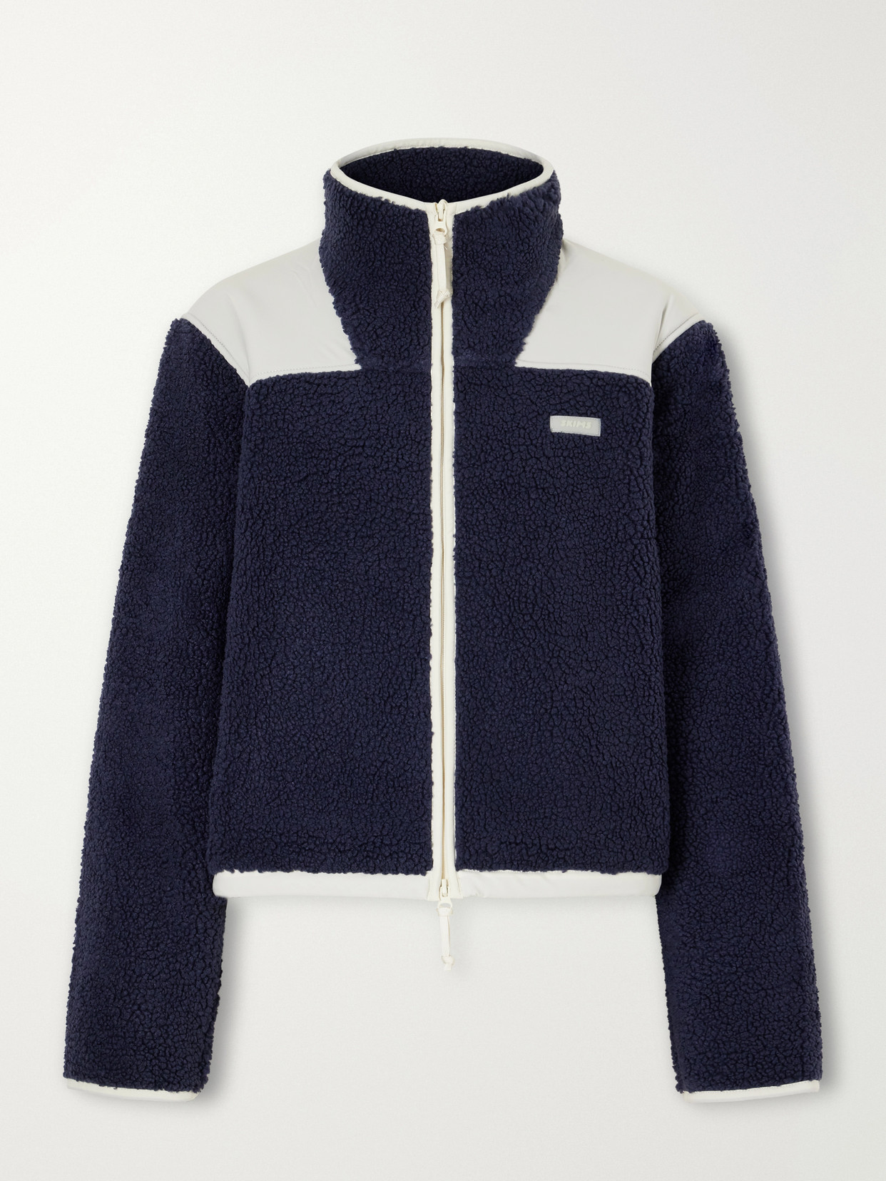 Teddy Boxy Shell-Trimmed Fleece Jacket