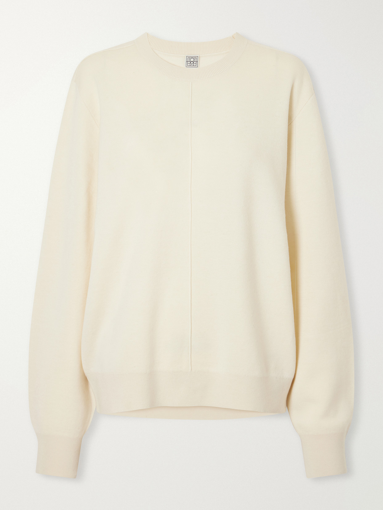 Totême Pintucked Knitted Sweatshirt In Burgundy