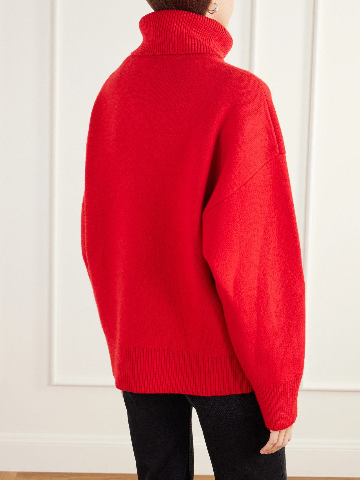Brushed Wool-Blend Turtleneck Sweater