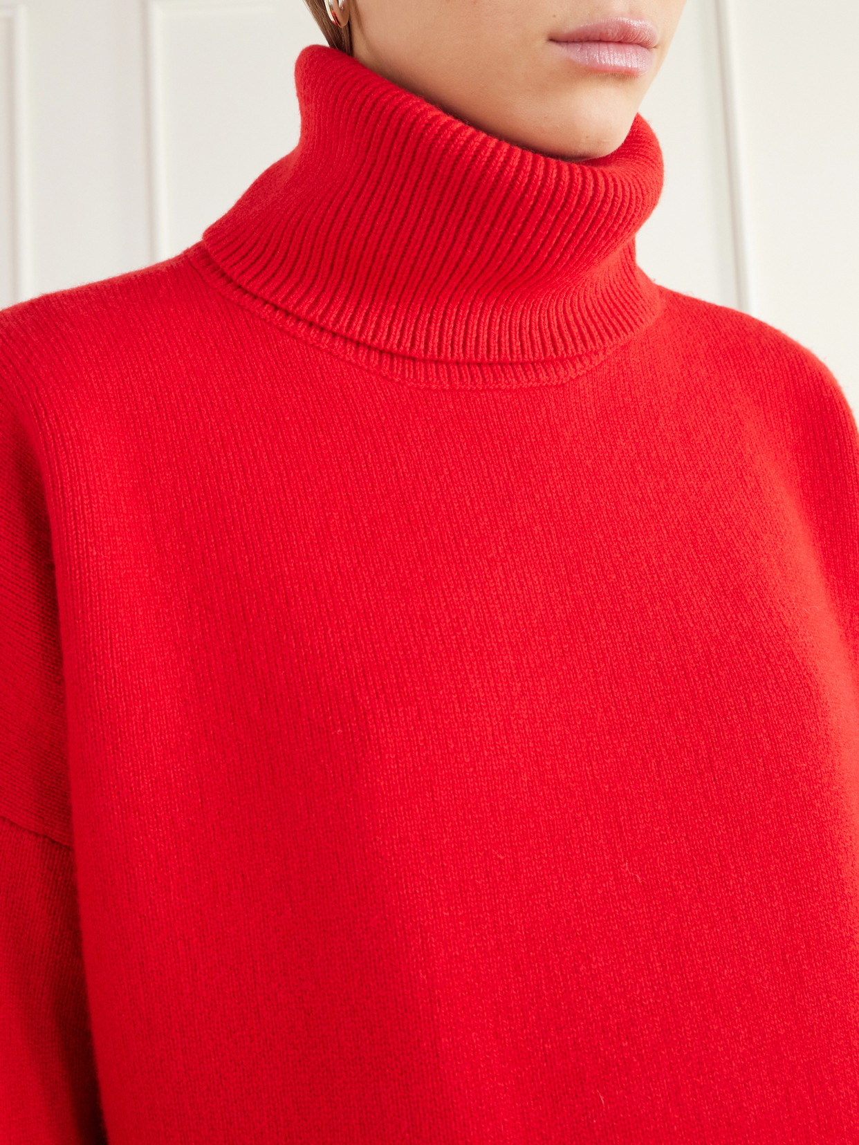 Brushed Wool-Blend Turtleneck Sweater