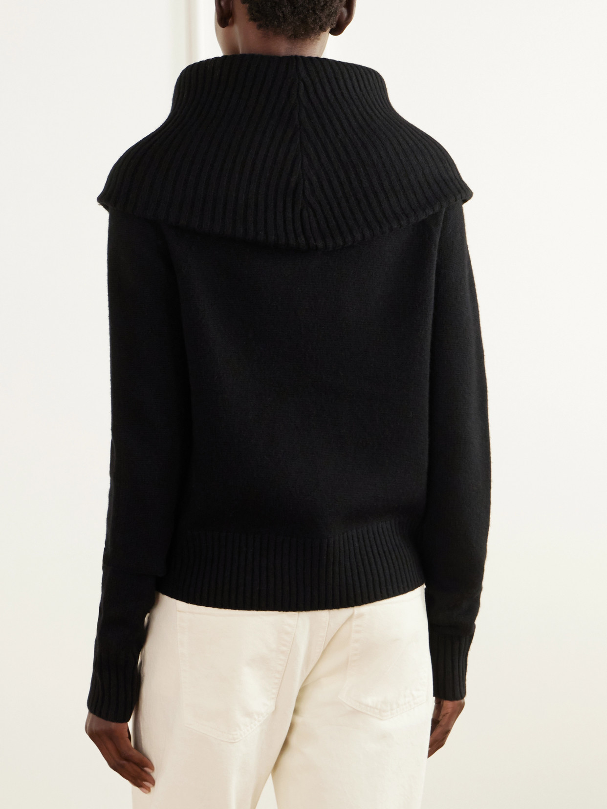 Funnel-Neck Brushed Sweater