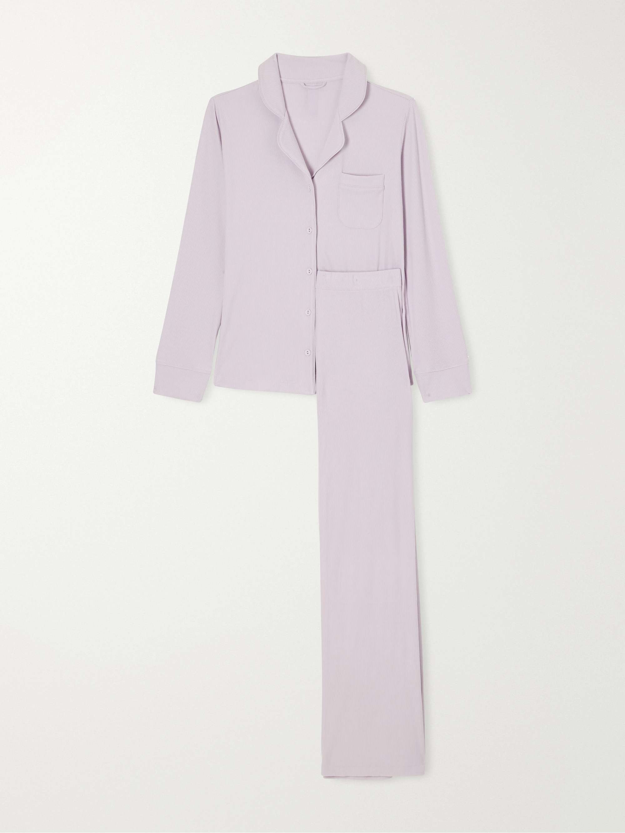 SKIMS Ribbed stretch-modal jersey lounge set - Heather Grey
