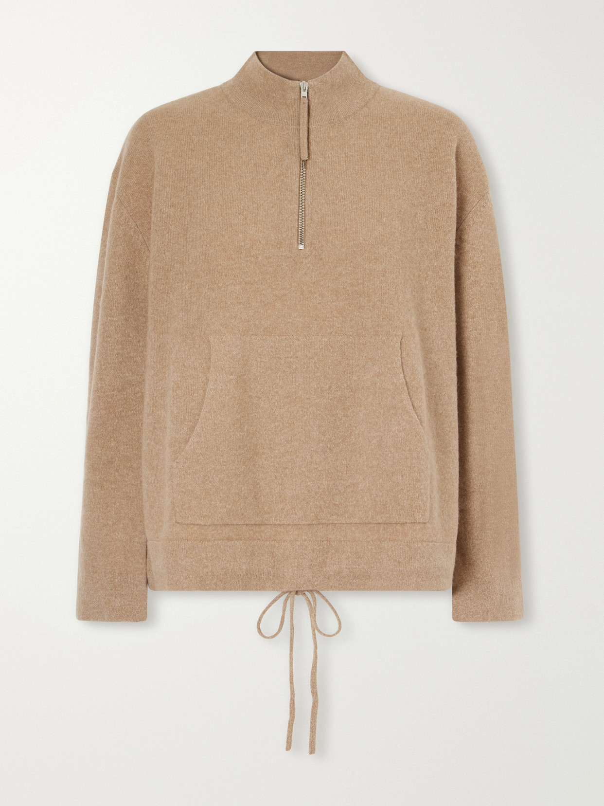 Jesse Drawstring Wool Half-Zip Sweatshirt