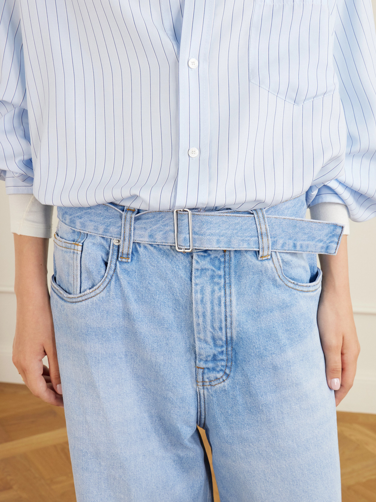 Cahuin Belted Mid-Rise Wide- Leg