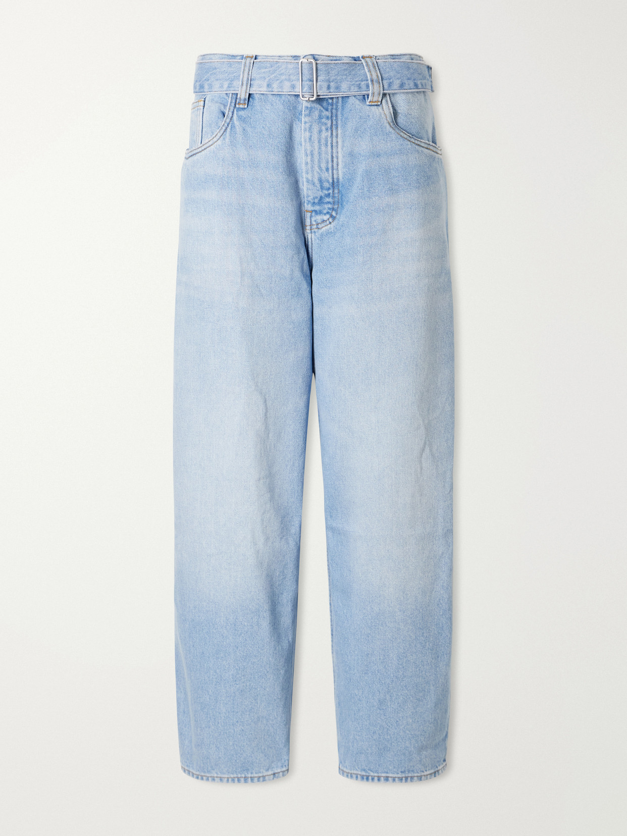 Studio Nicholson Cahuin Belted Mid-rise Wide-leg Jeans In Blue
