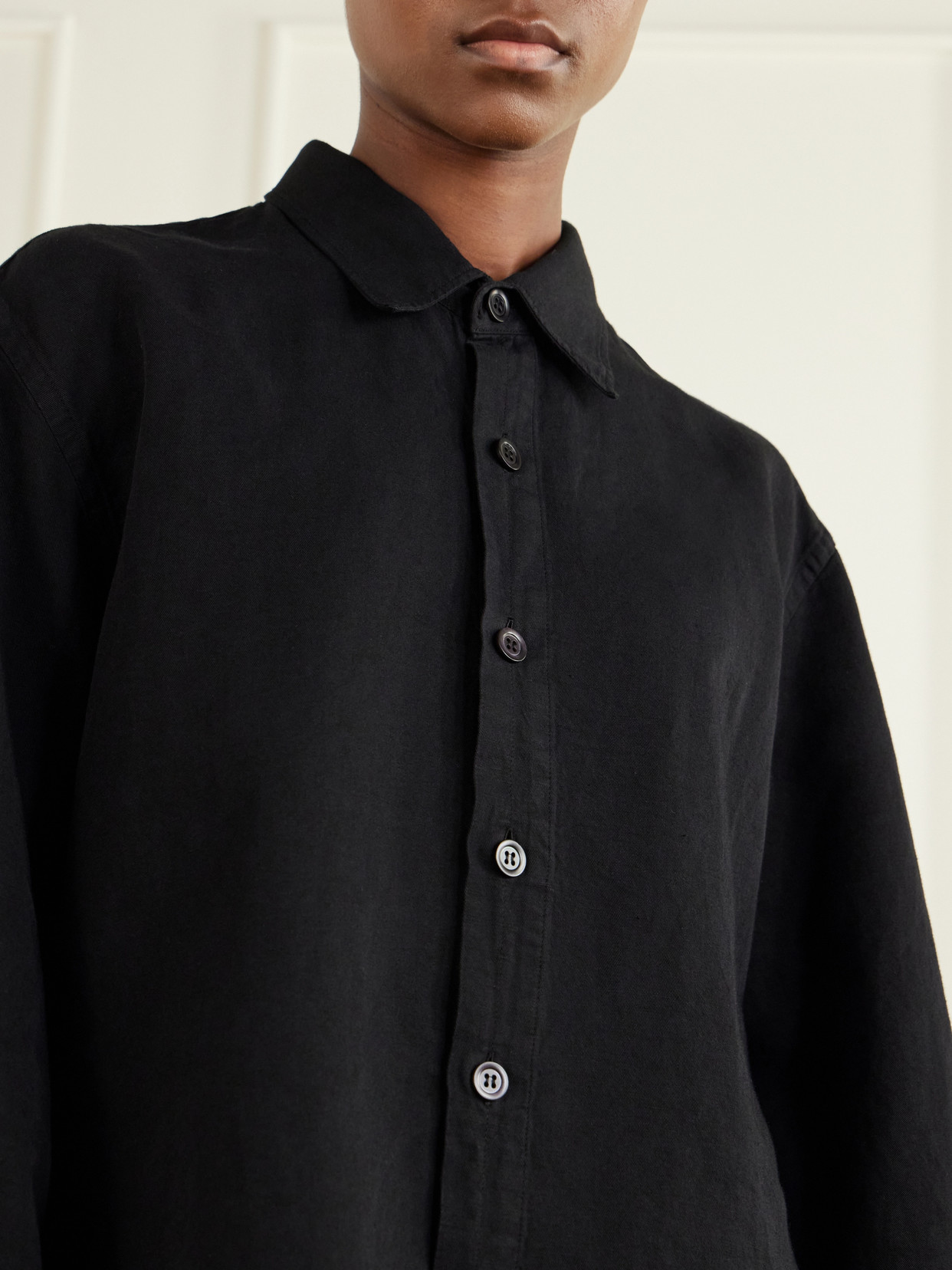 Hithe Garment-Dyed Cotton And Linen-Blend Shirt