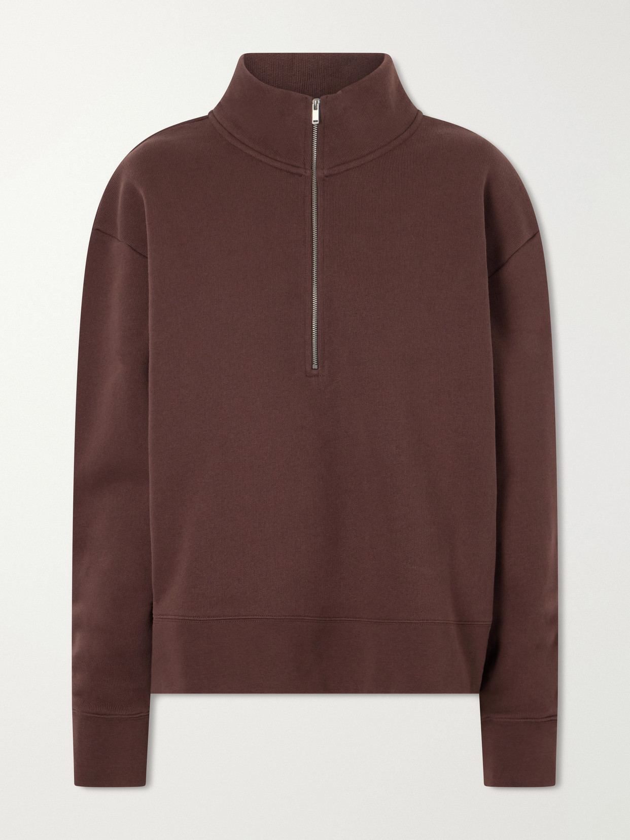 Studio Nicholson Thalen Cotton-jersey Fleece Sweatshirt In Brown